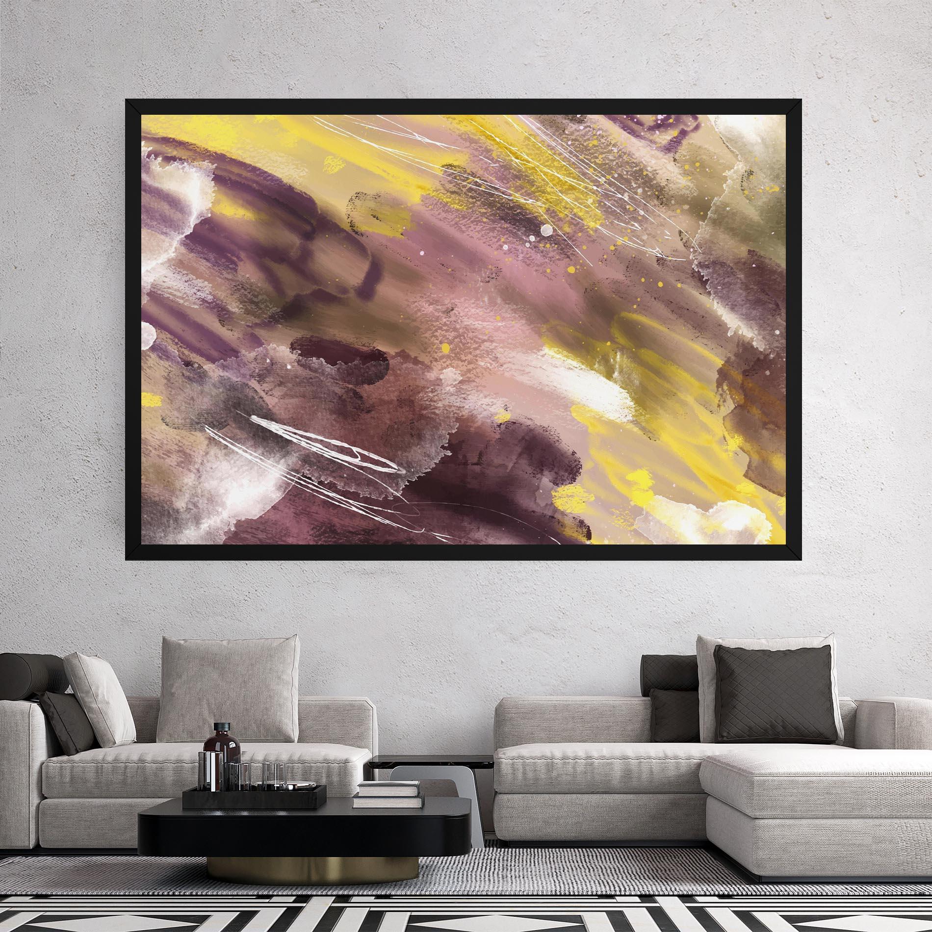 Tablou Canvas Abstract Purple Yellow Art mockup 2