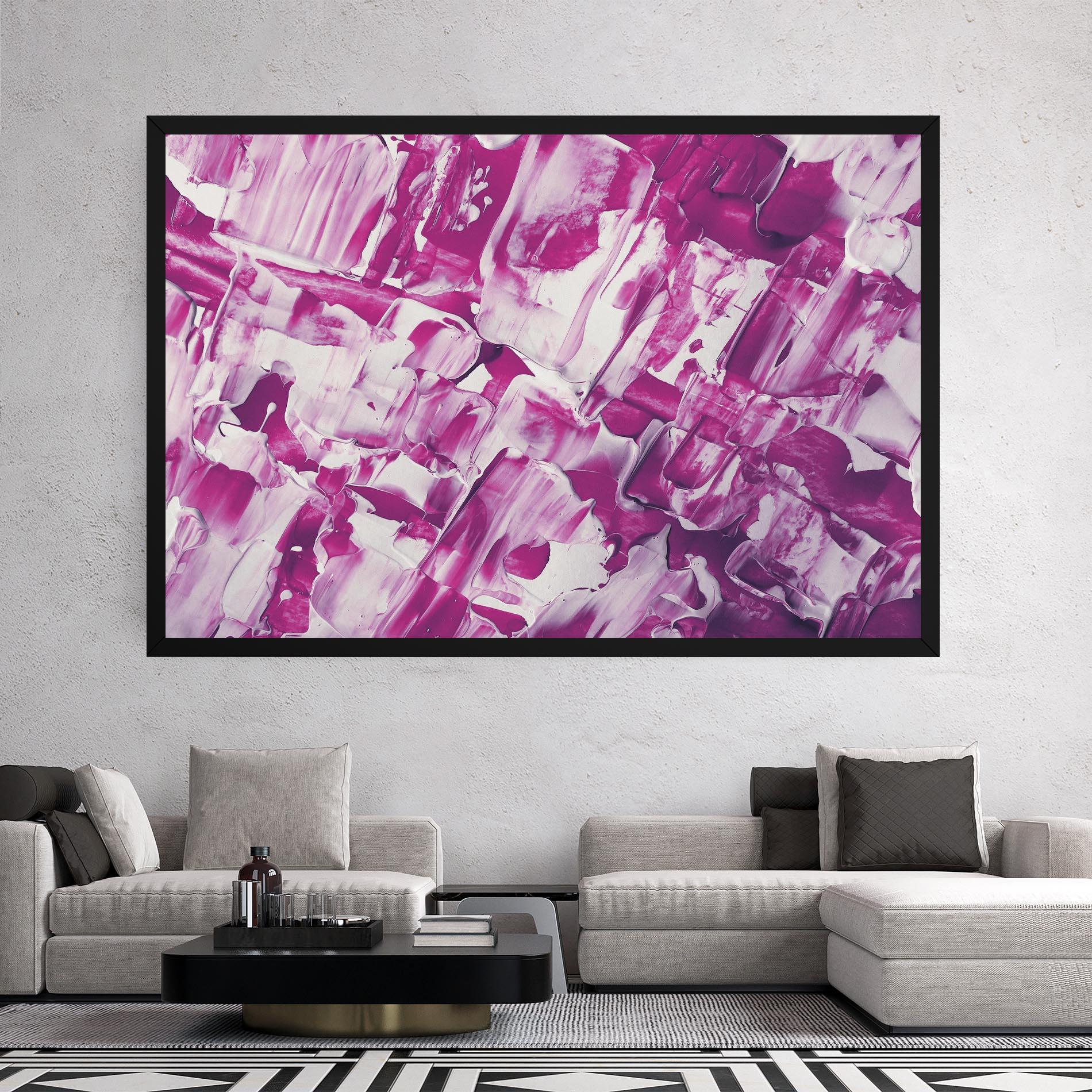 Tablou Canvas Abstract White And Pink mockup 2