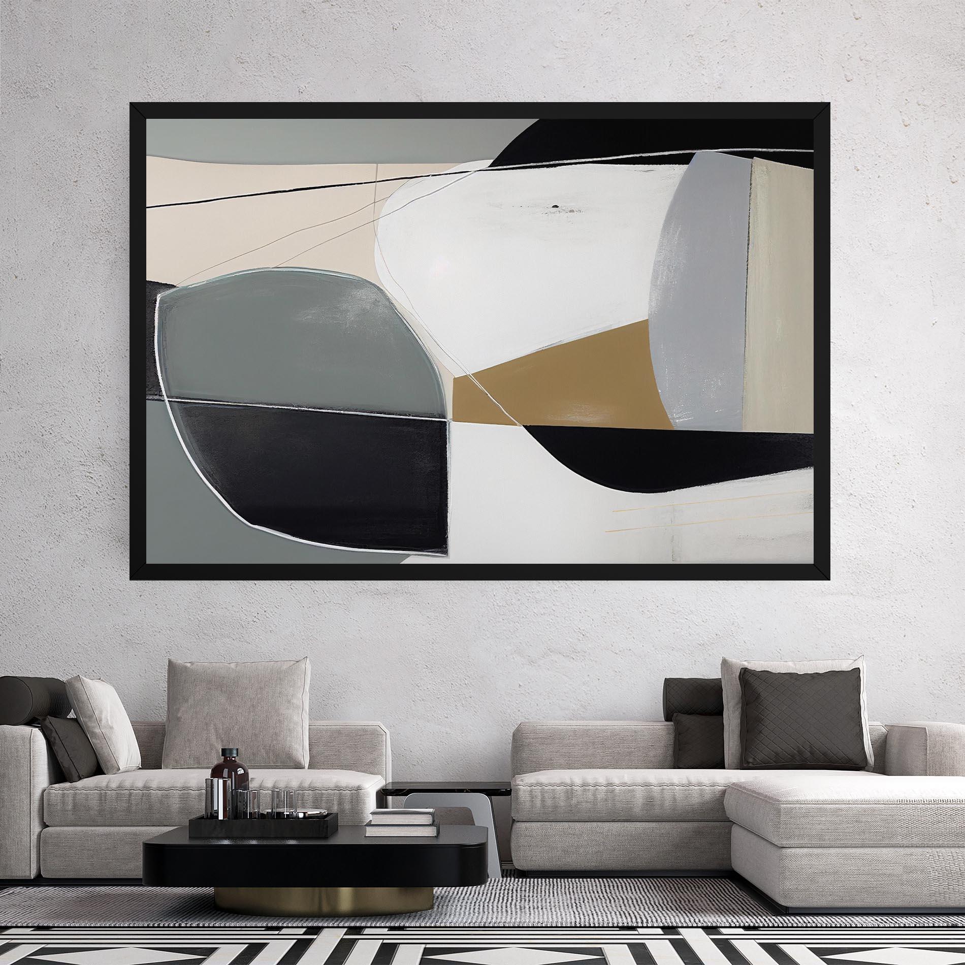 Tablou Canvas Black Grey Shape mockup 2