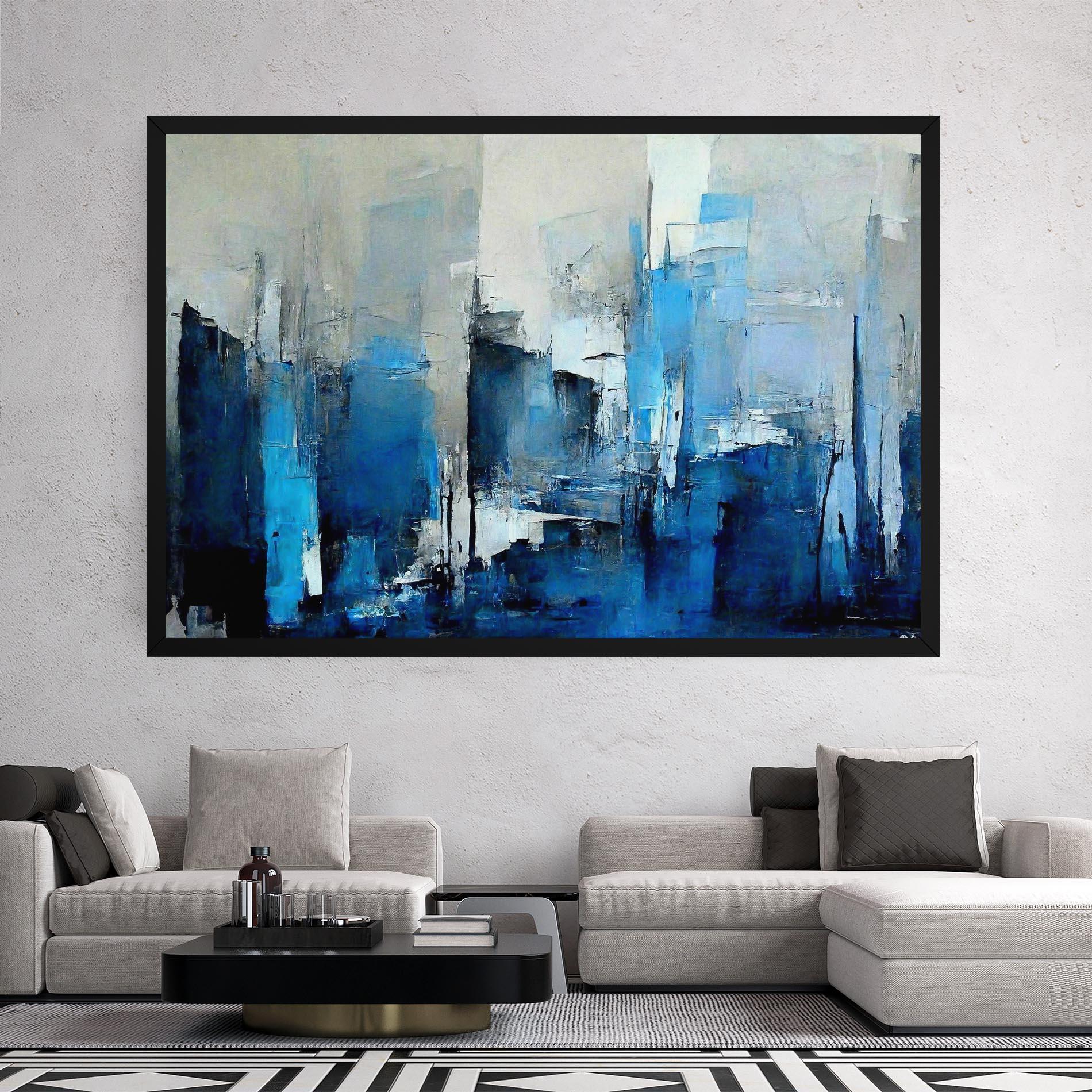 Tablou Canvas Blue Gray Color mockup 2