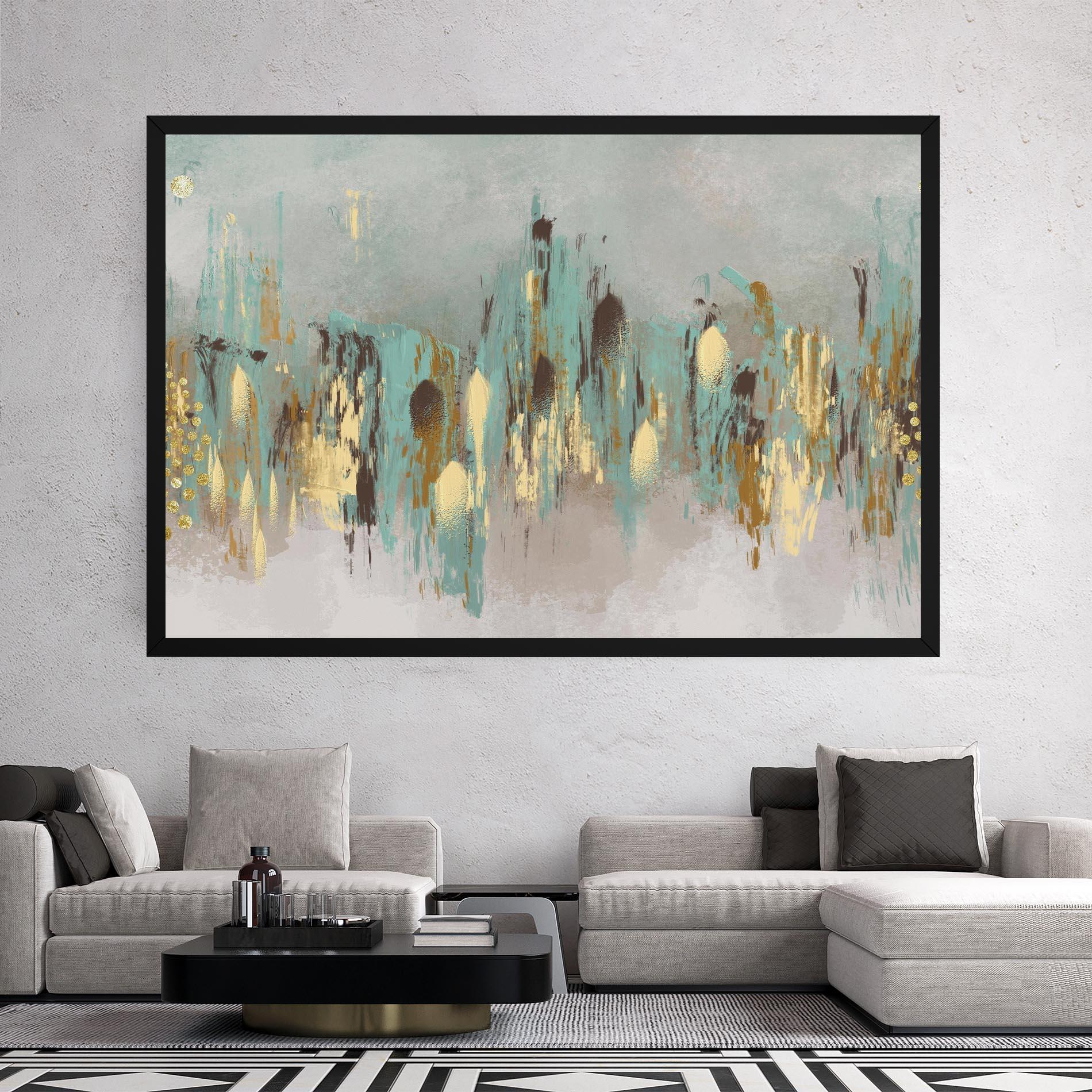 Tablou Canvas Gold Spiral Points mockup 2