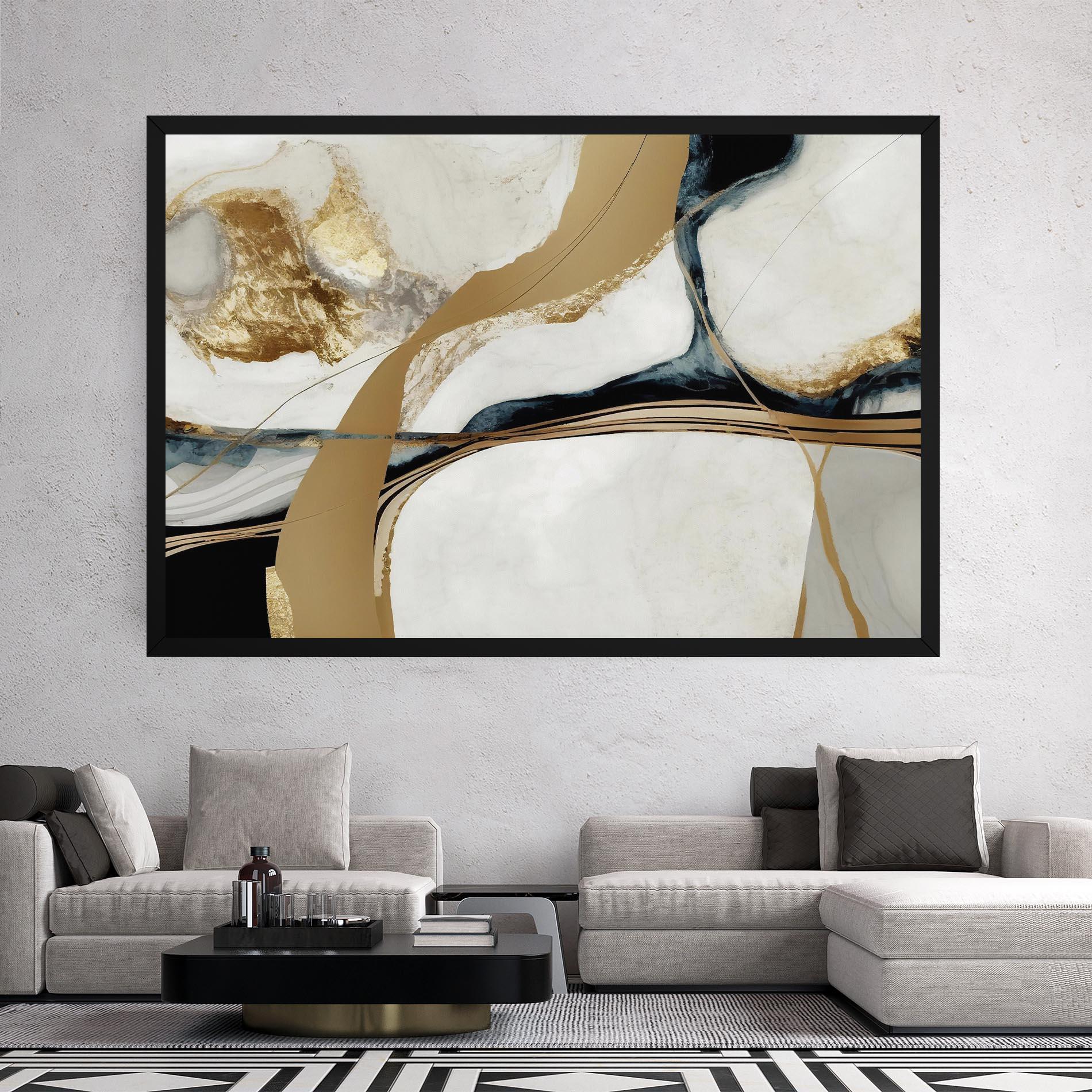 Tablou Canvas Golden Blue Marble mockup 2