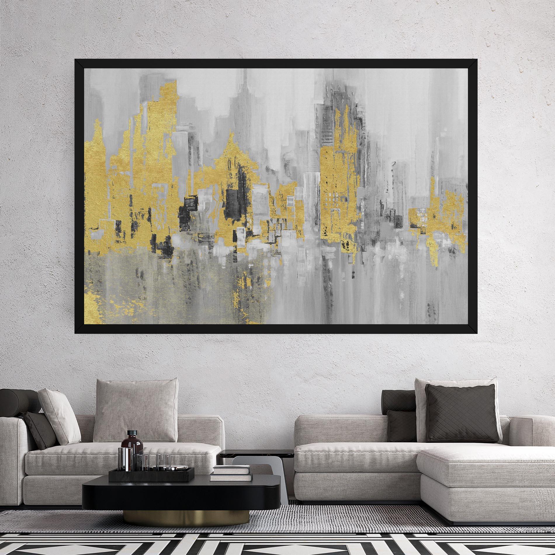 Tablou Canvas Light Grey With Gold mockup 2