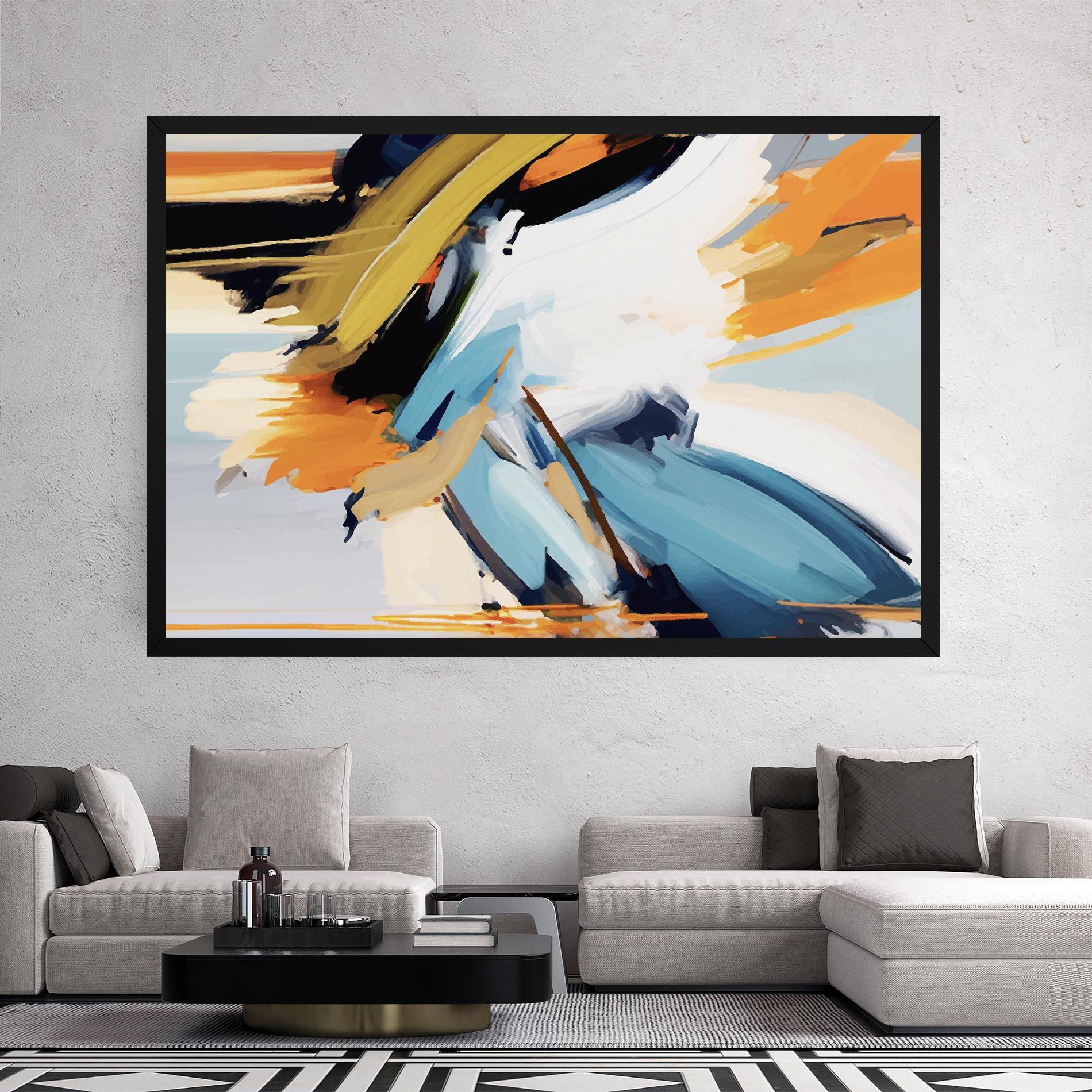 Tablou Canvas Orange Blue Art mockup 2