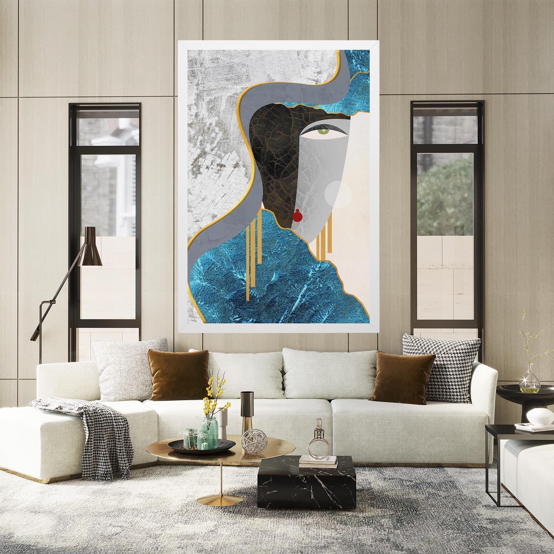 Tablou Canvas Abstract Blue Face mockup 2