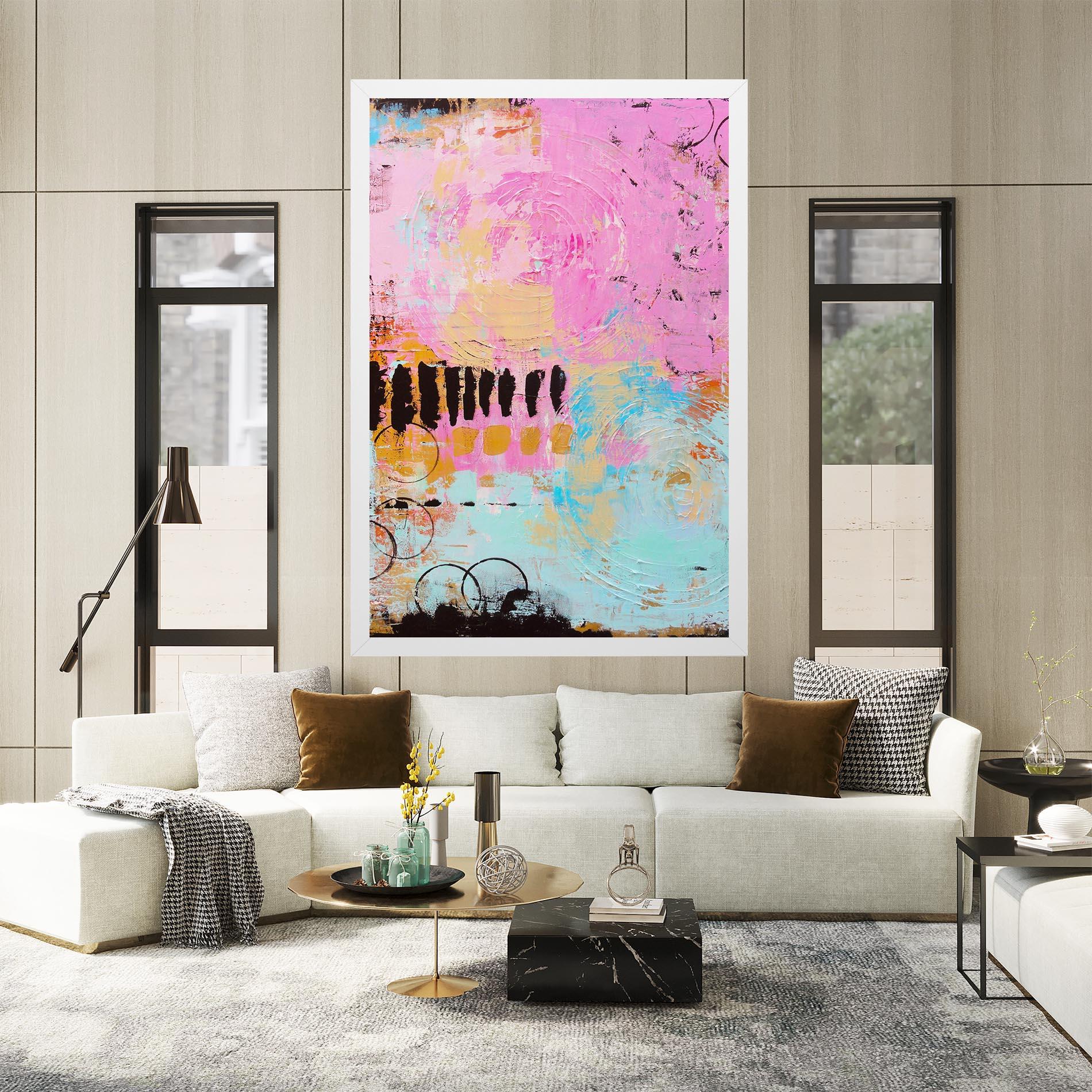 Tablou Canvas Abstract Pink Circle mockup 2