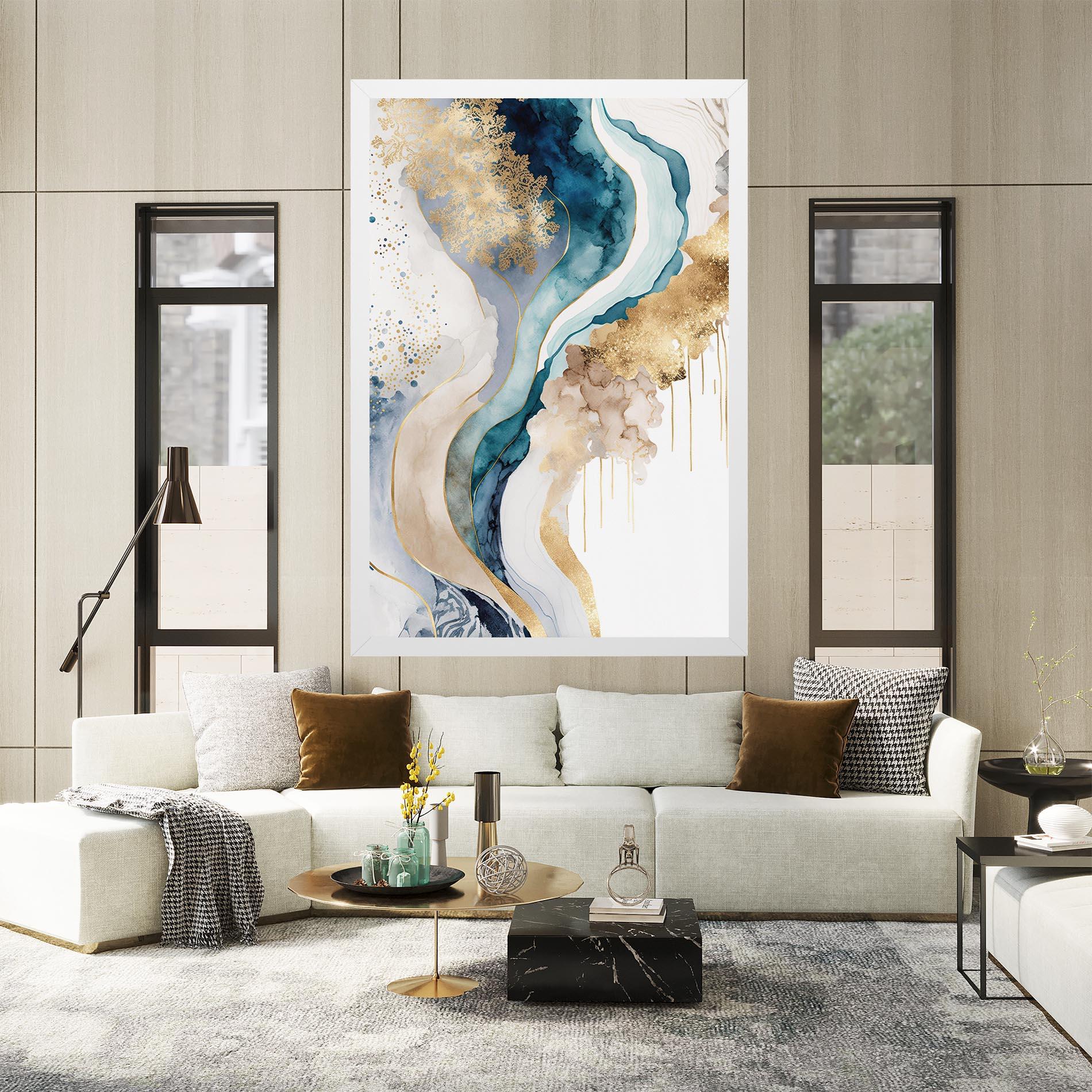 Tablou Canvas Light Blue Waves mockup 2