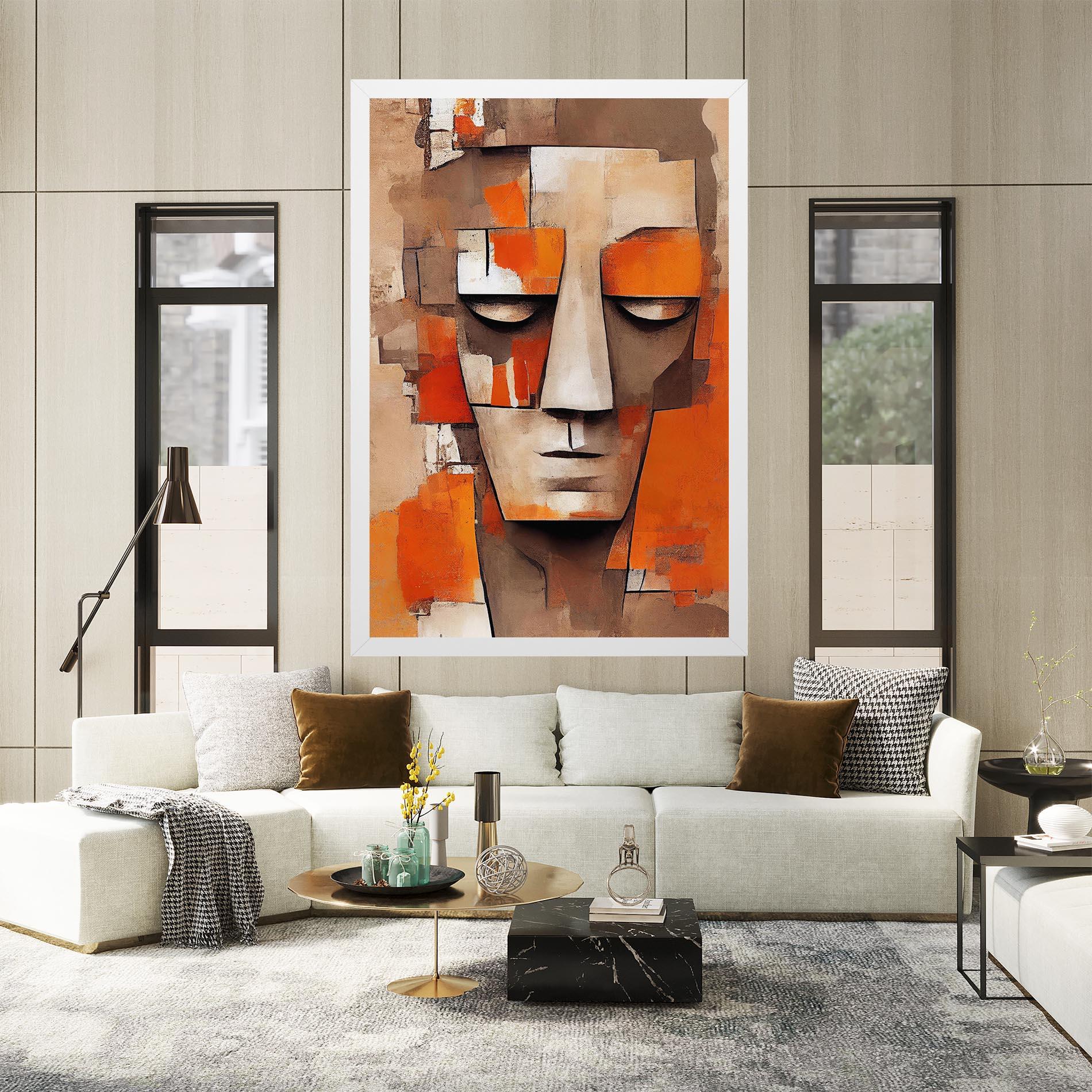 Tablou Canvas Orange Male Face mockup 2