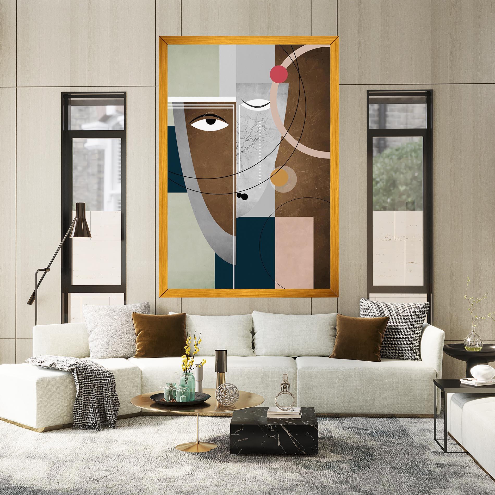 Tablou Canvas Abstract Brown Face mockup 2