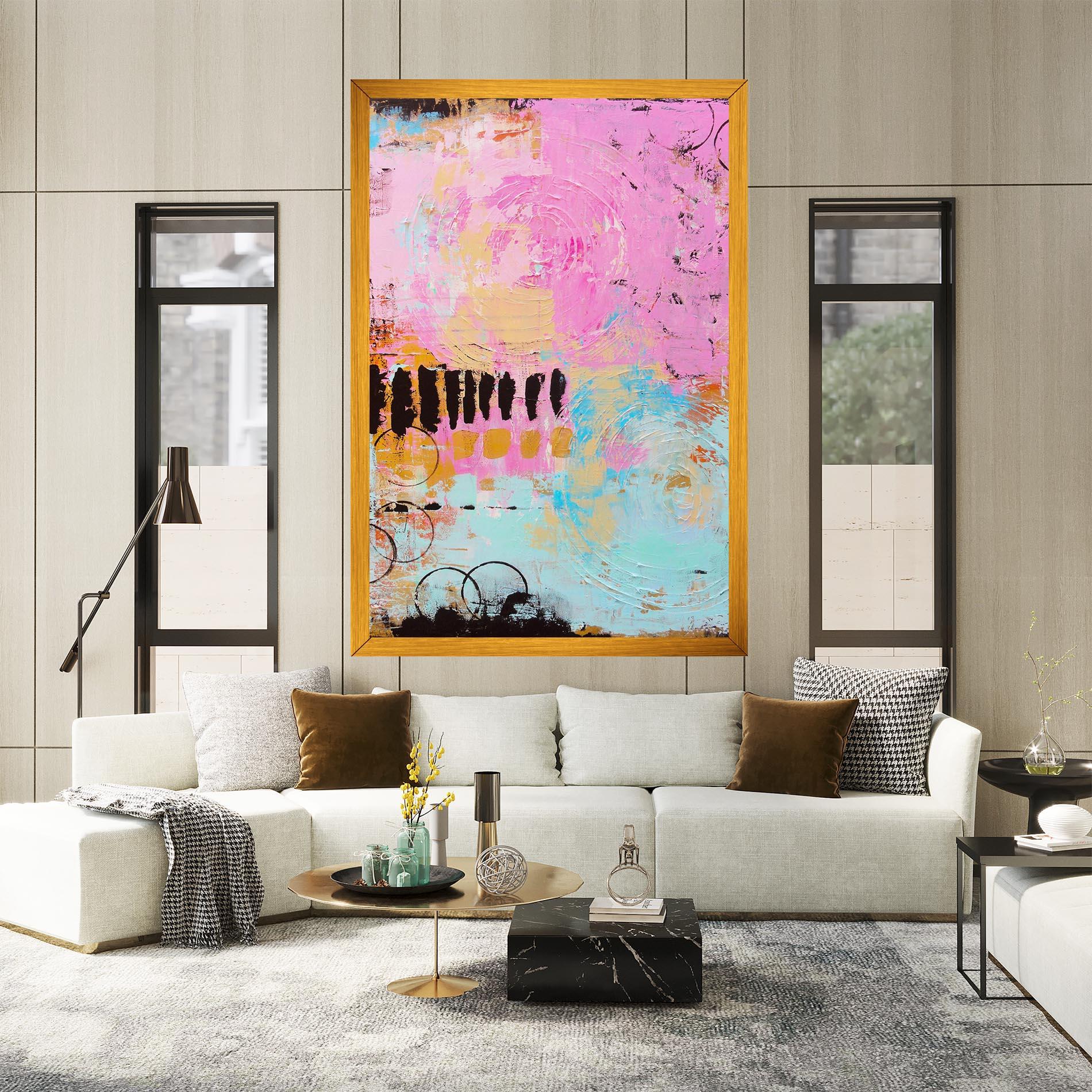 Tablou Canvas Abstract Pink Circle mockup 2