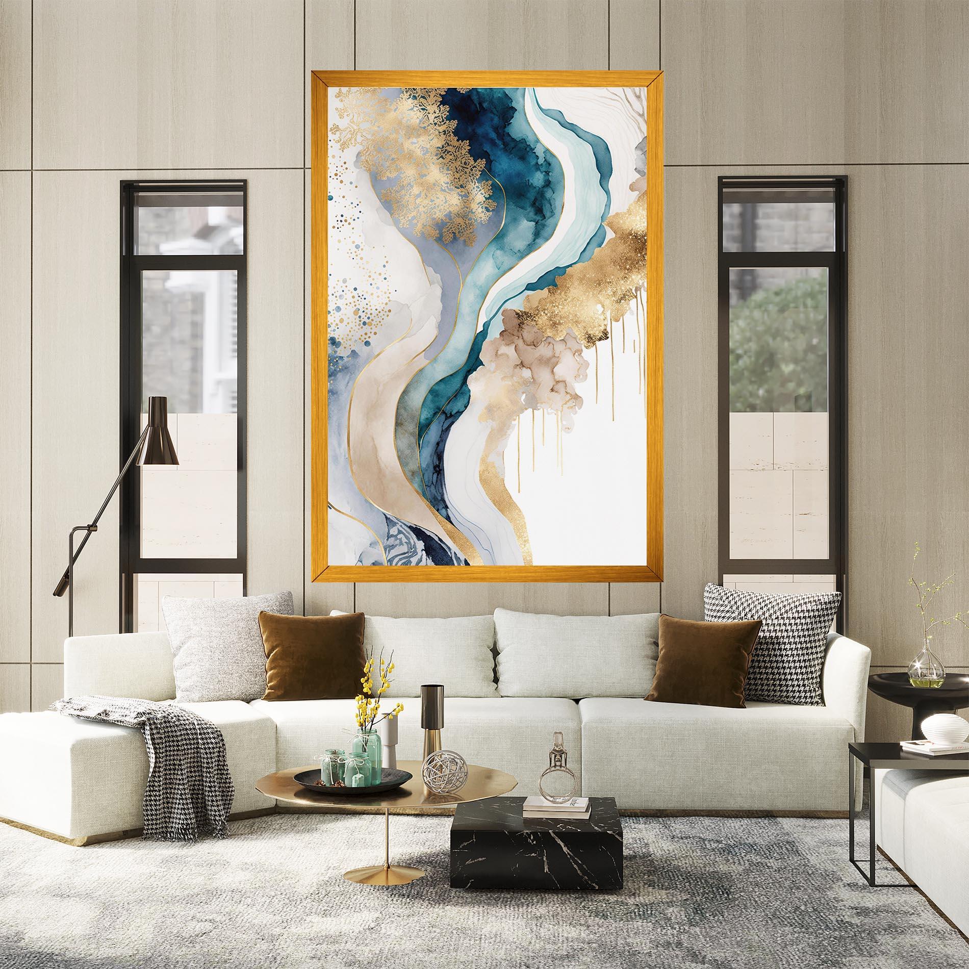 Tablou Canvas Light Blue Waves mockup 2