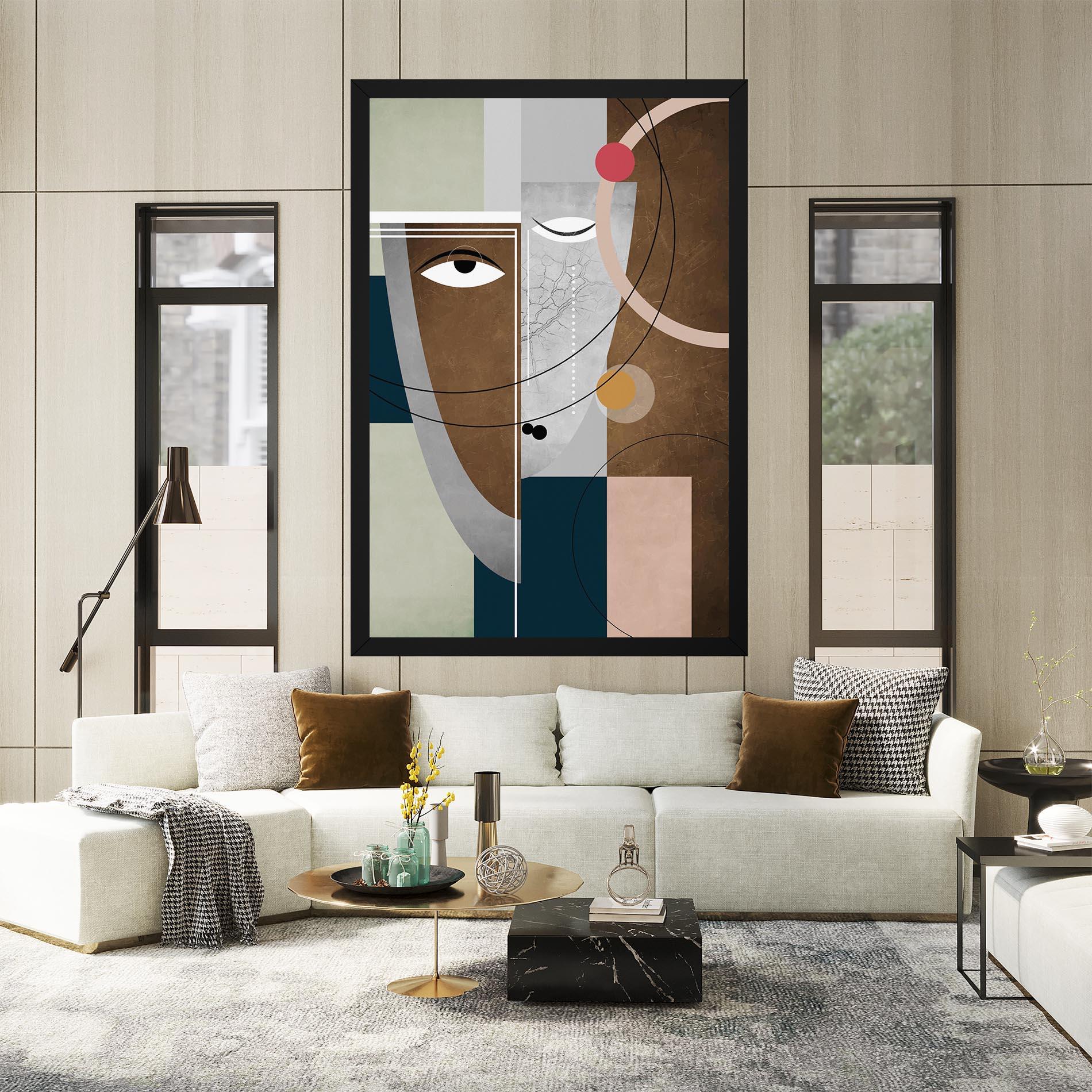 Tablou Canvas Abstract Brown Face mockup 2