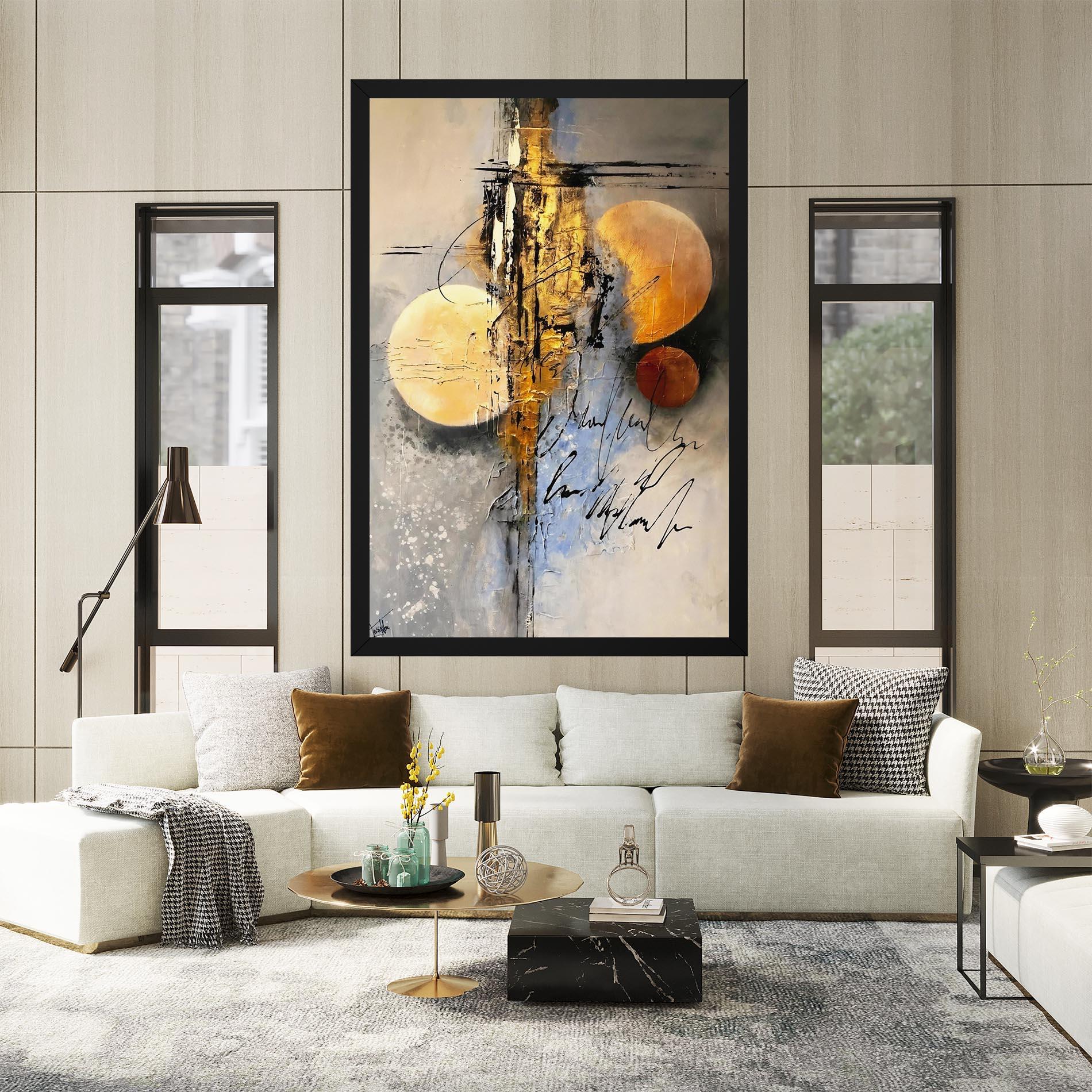 Tablou Canvas Abstract Moons mockup 2