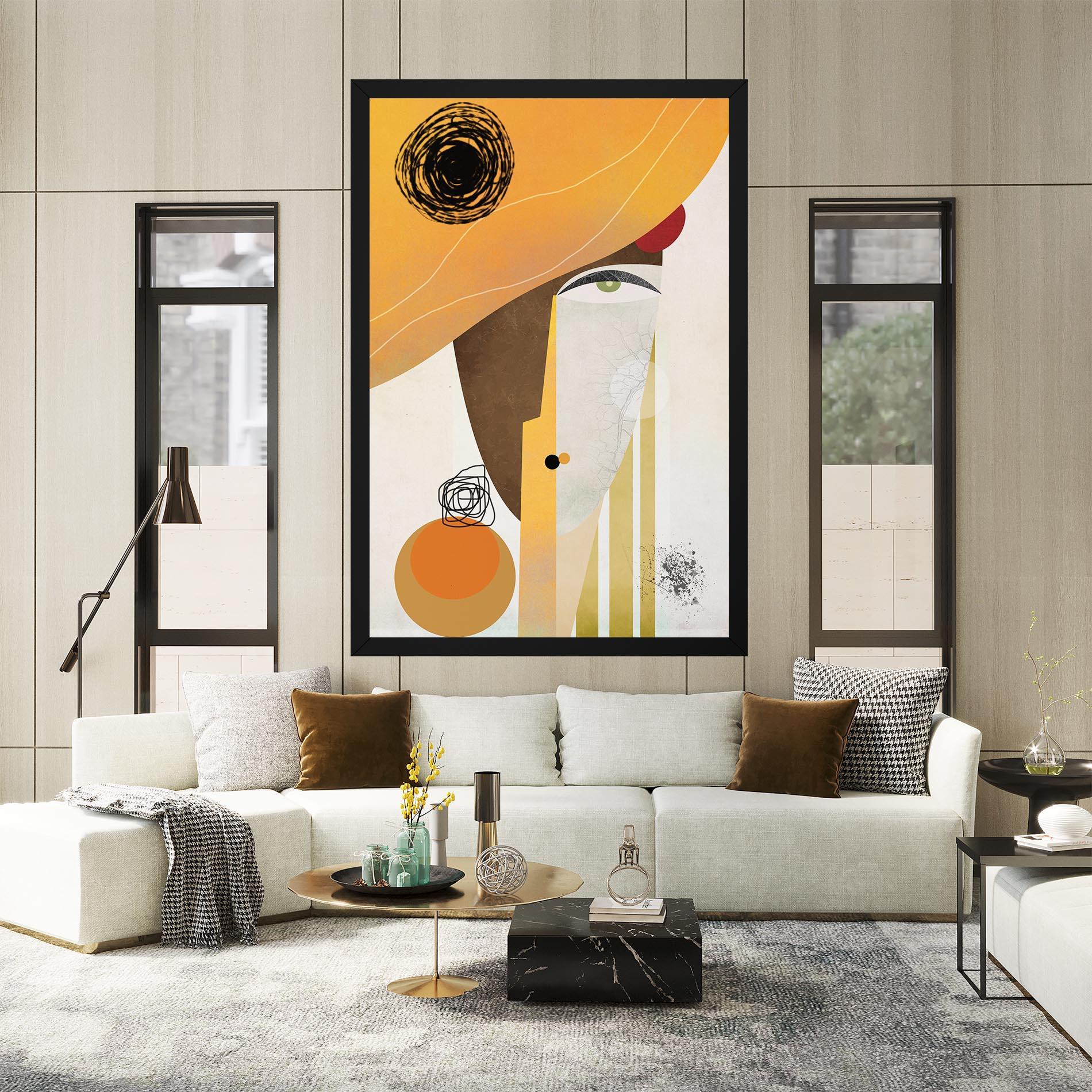 Tablou Canvas Abstract Orange Face mockup 2