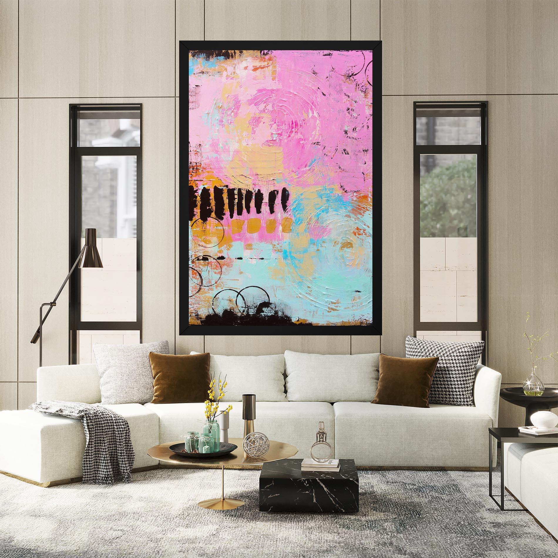 Tablou Canvas Abstract Pink Circle mockup 2