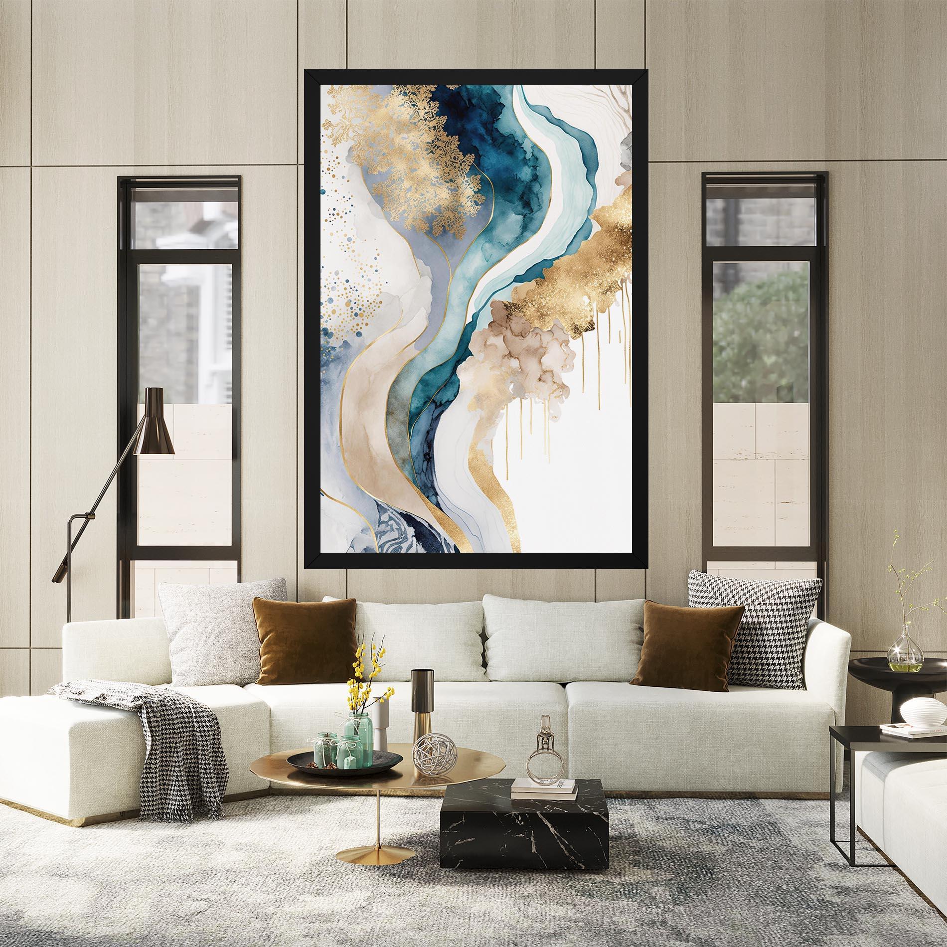 Tablou Canvas Light Blue Waves mockup 2