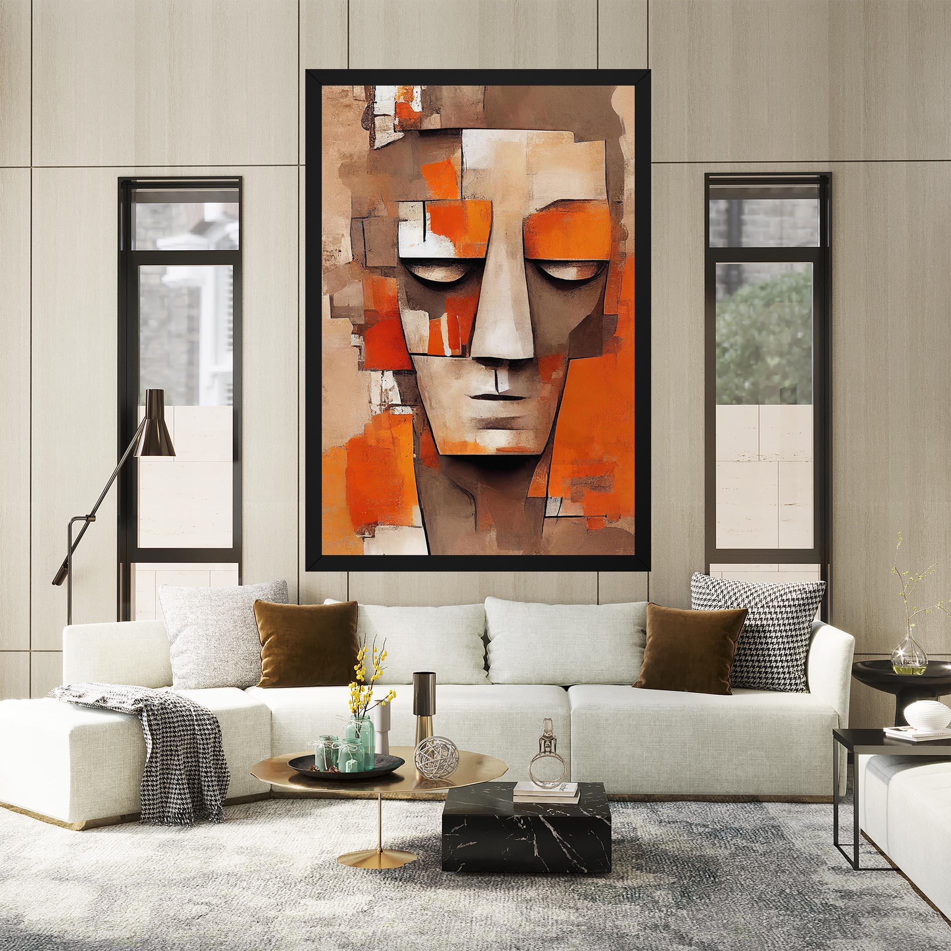 Tablou Canvas Orange Male Face mockup 2