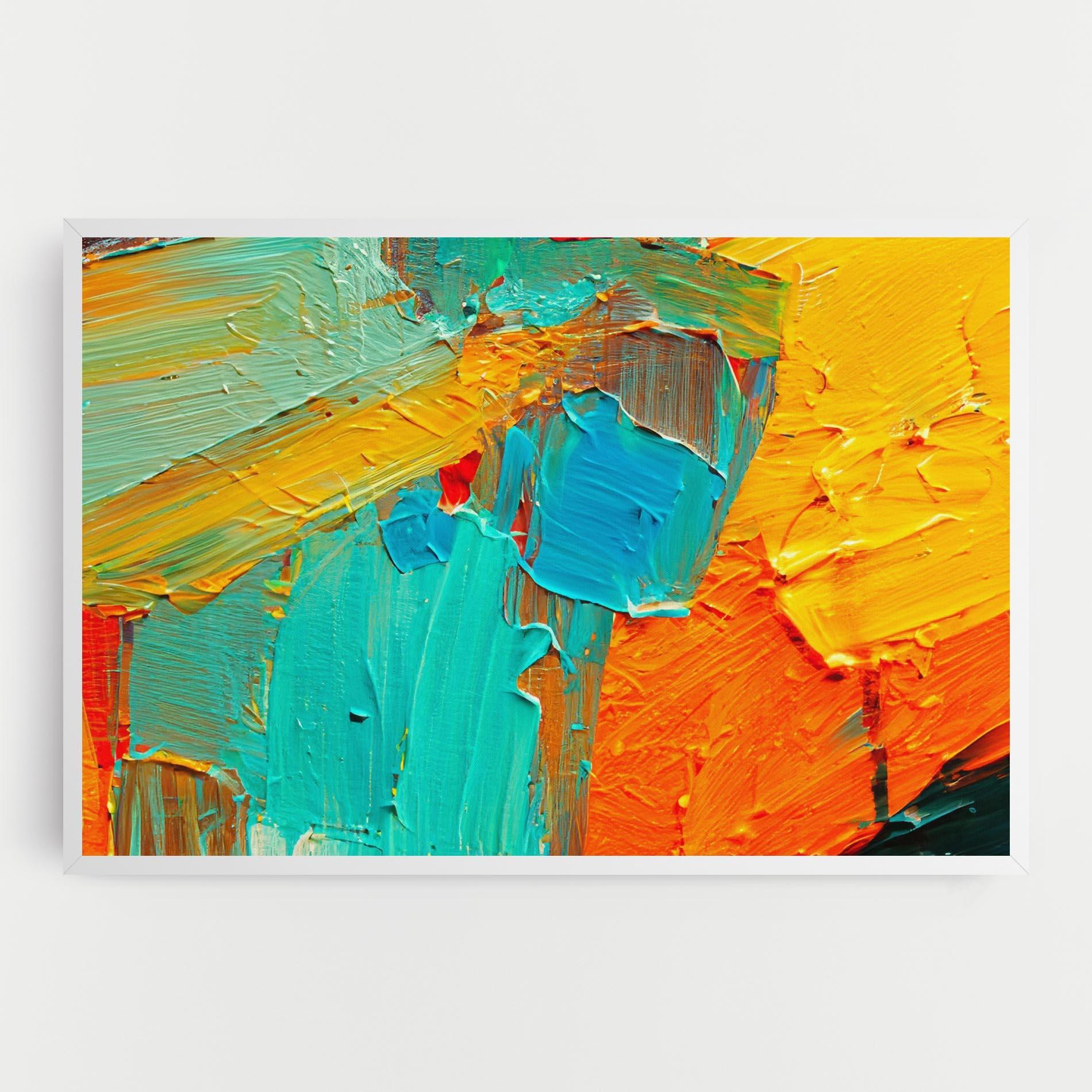 Tablou Canvas Orange Blue Painting mockup 0