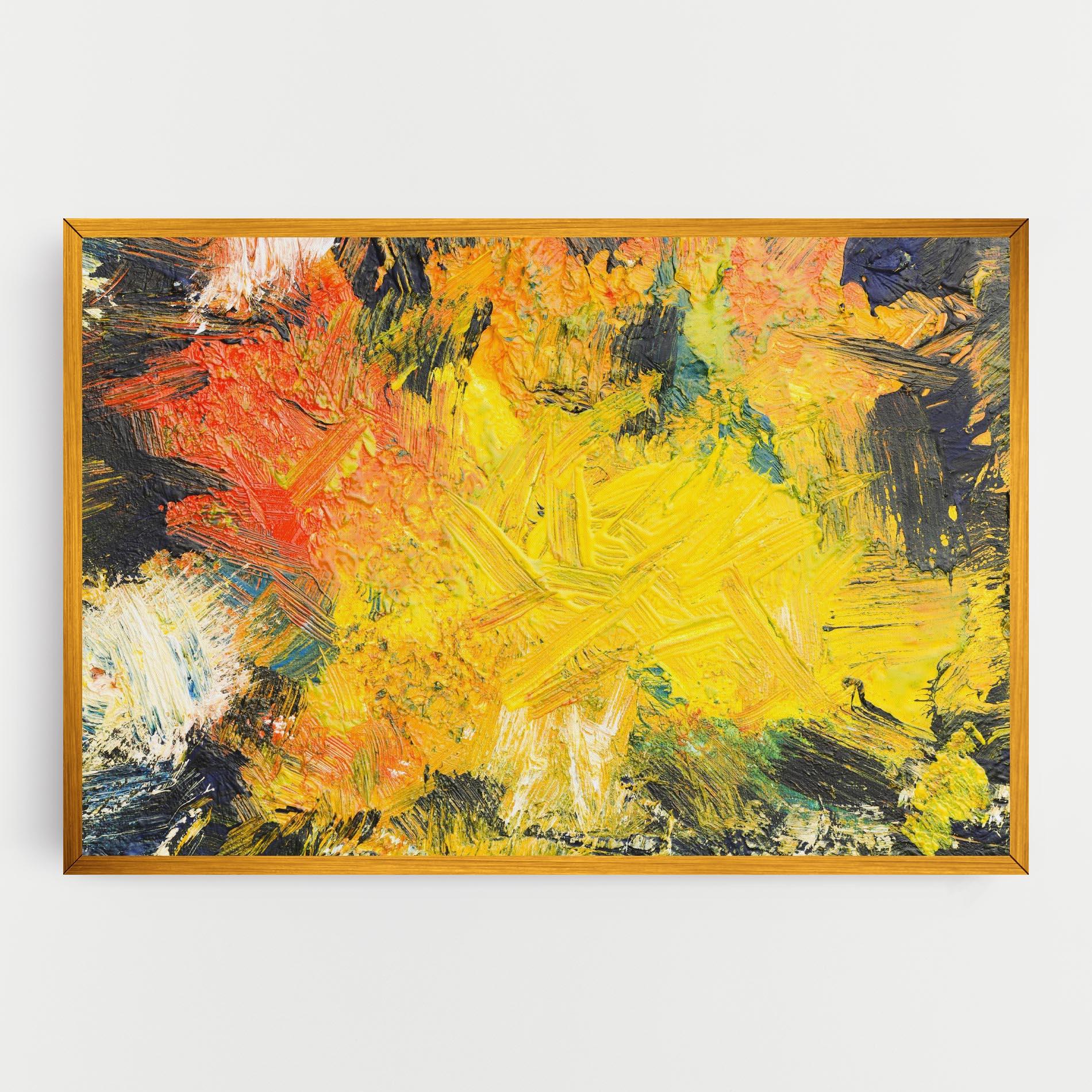 Tablou Canvas Artistic Yellow Painting mockup 0