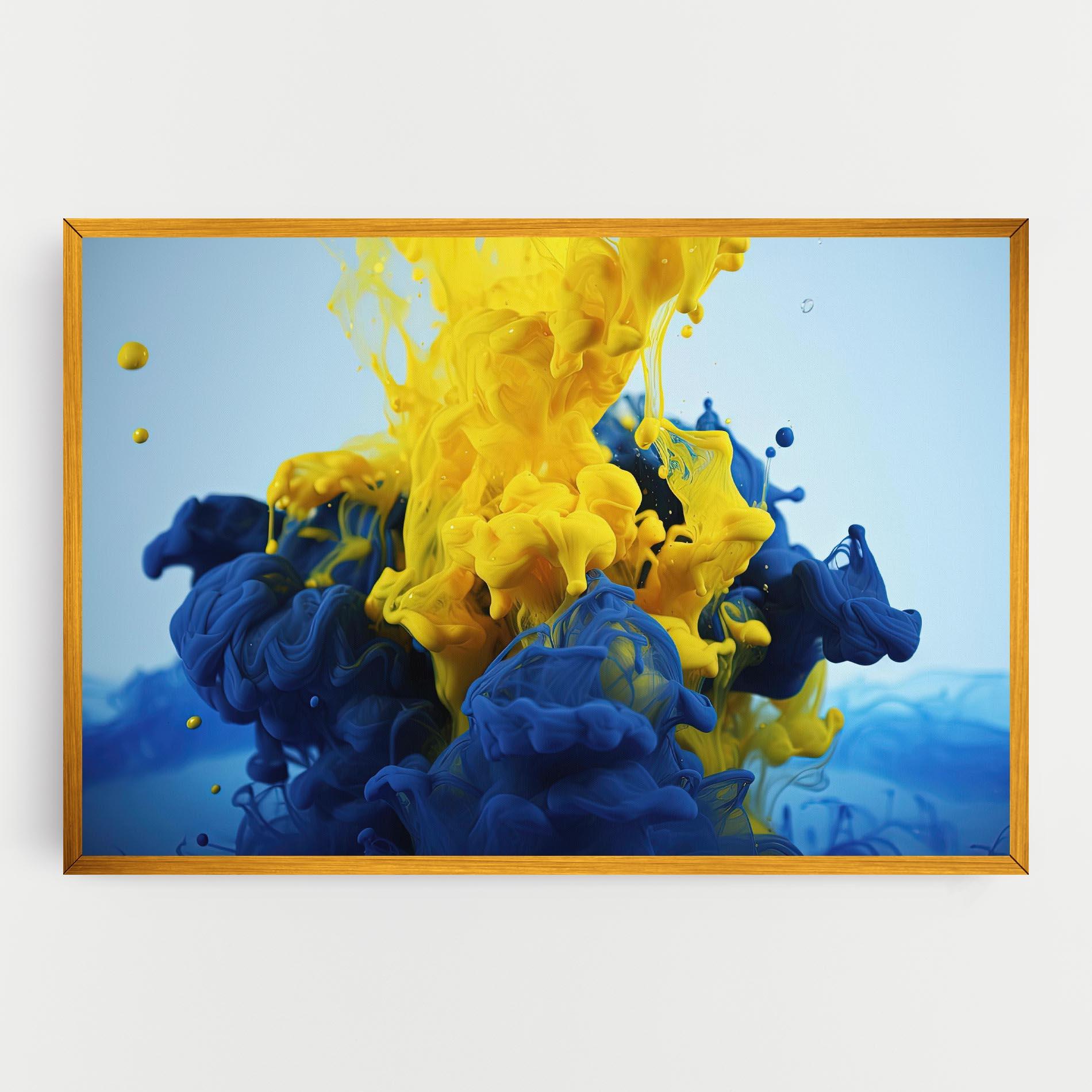 Tablou Canvas Blue Yellow Smoke mockup 0