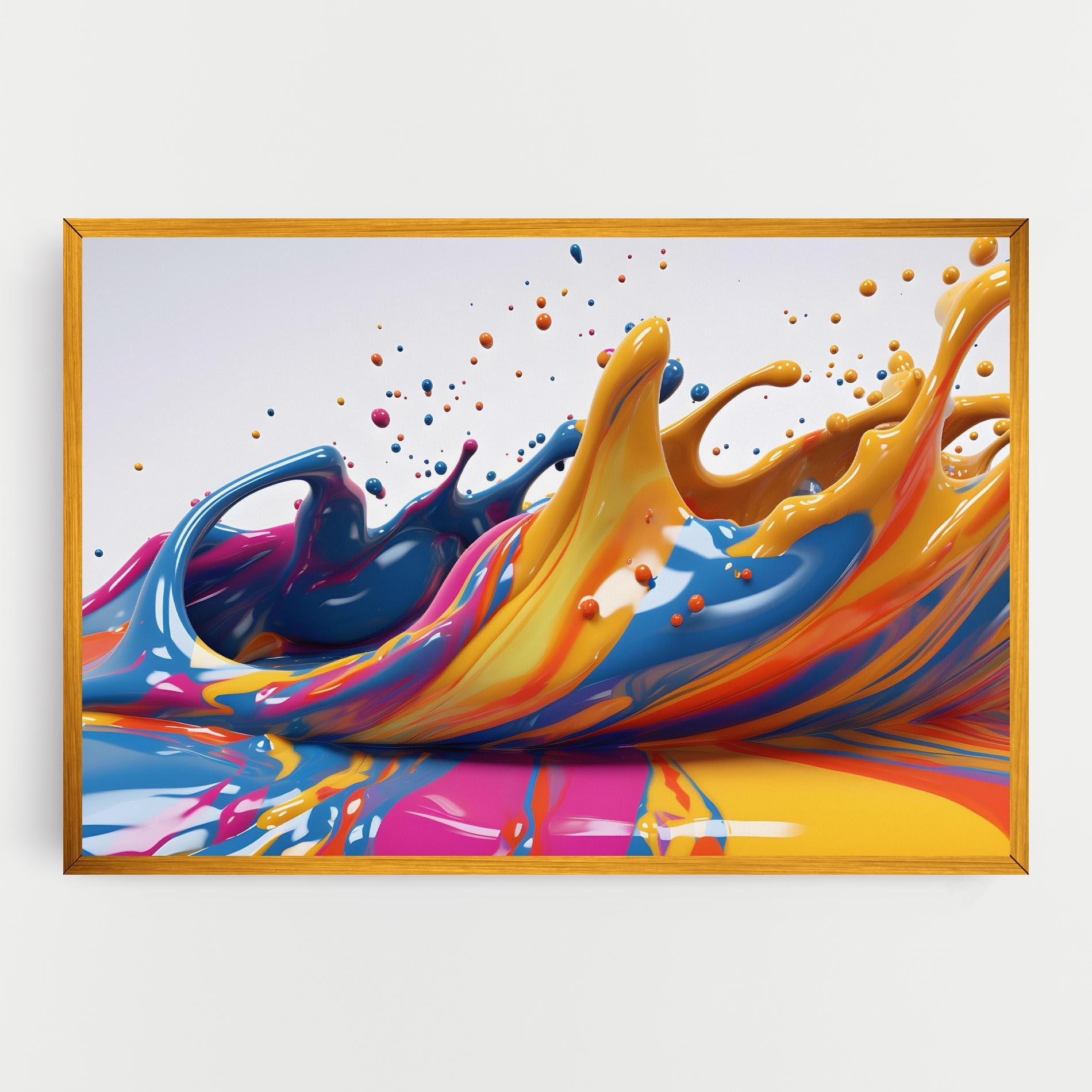 Tablou Canvas Colorful Liquid Yellow Splash mockup 0
