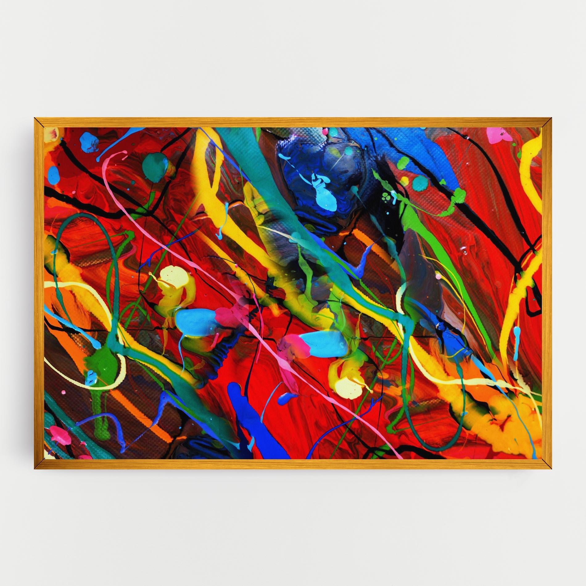 Tablou Canvas Hand Draw Red Painting mockup 0