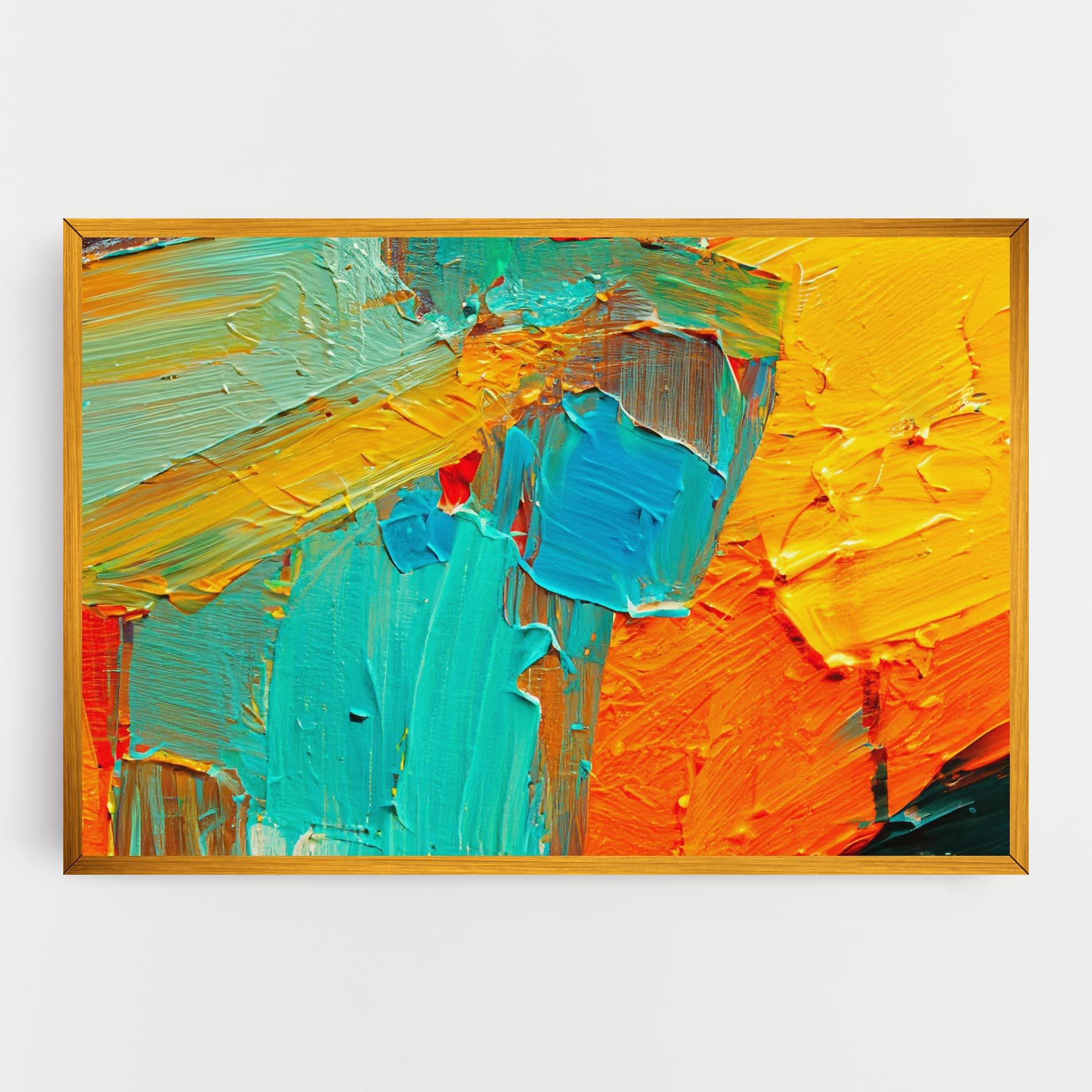Tablou Canvas Orange Blue Painting mockup 0