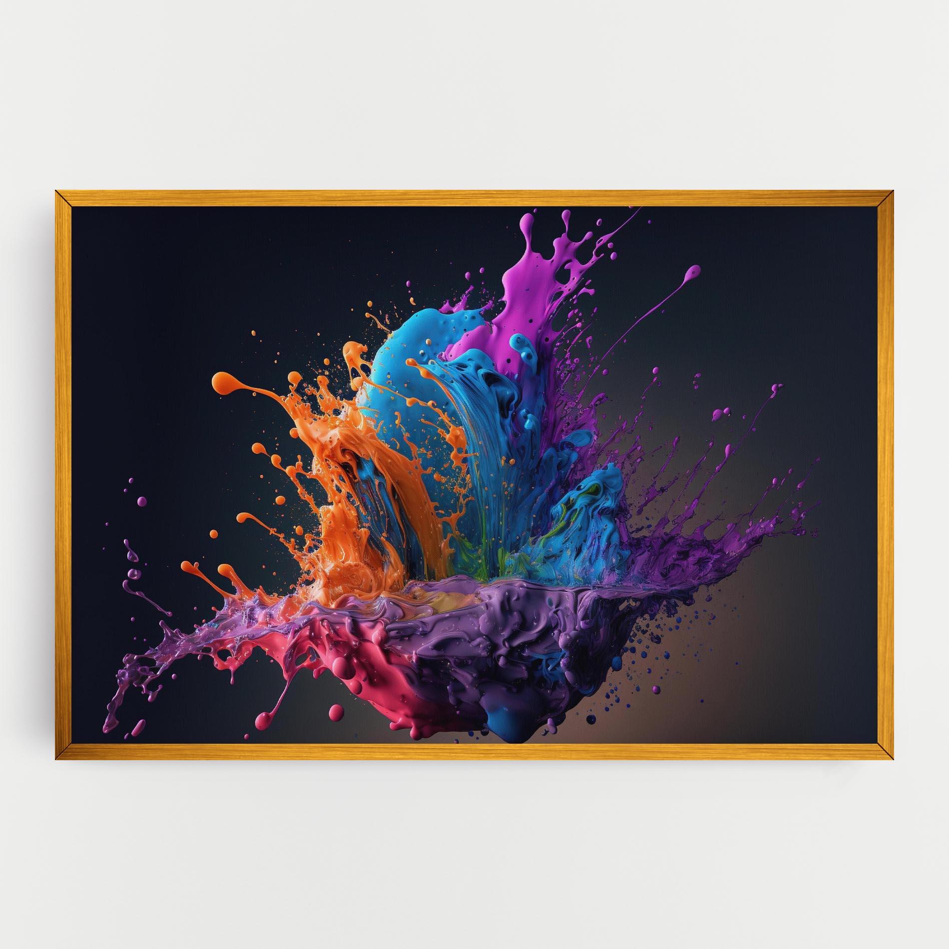 Tablou Canvas Orange Paint Splash mockup 0