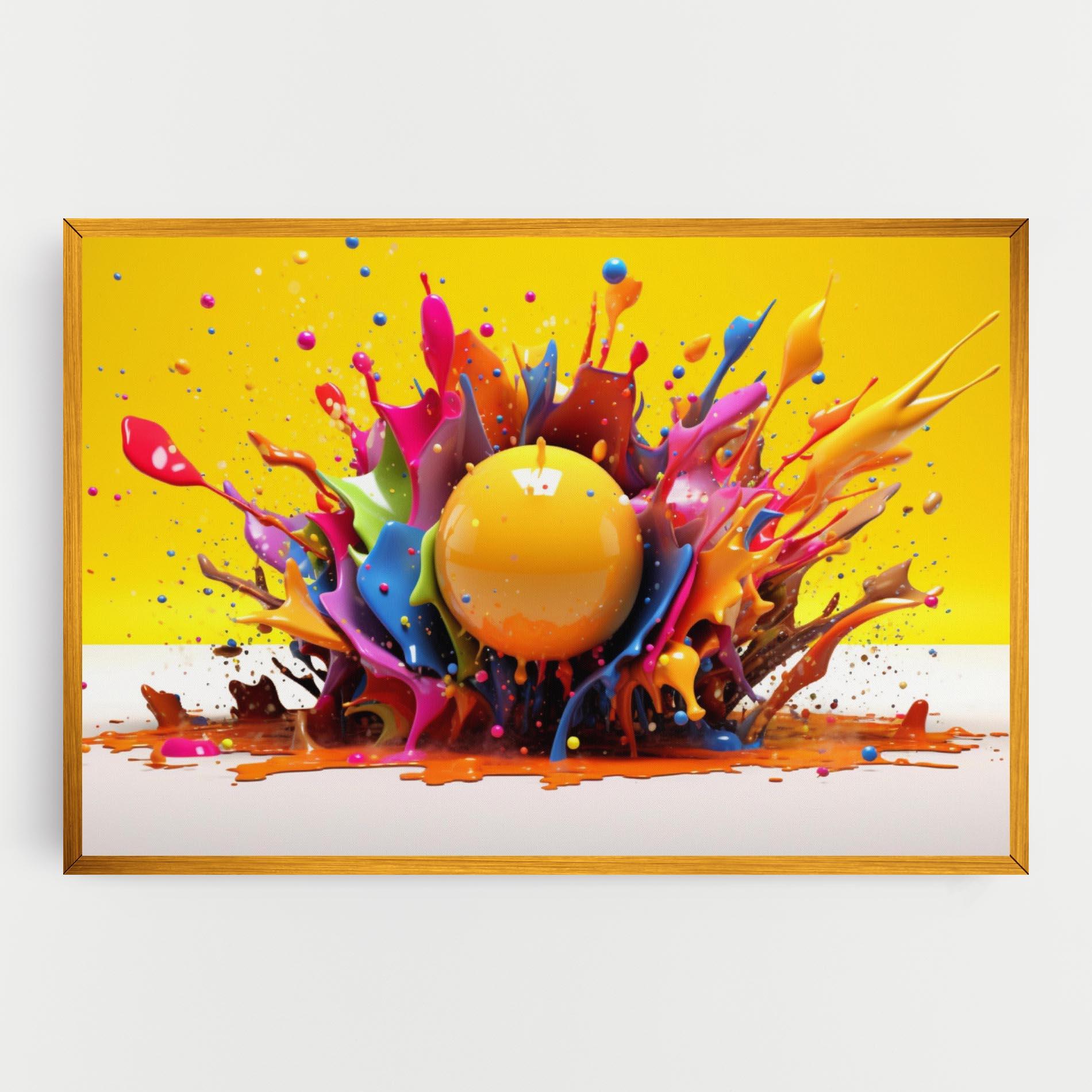 Tablou Canvas Yellow Ball Splash mockup 0