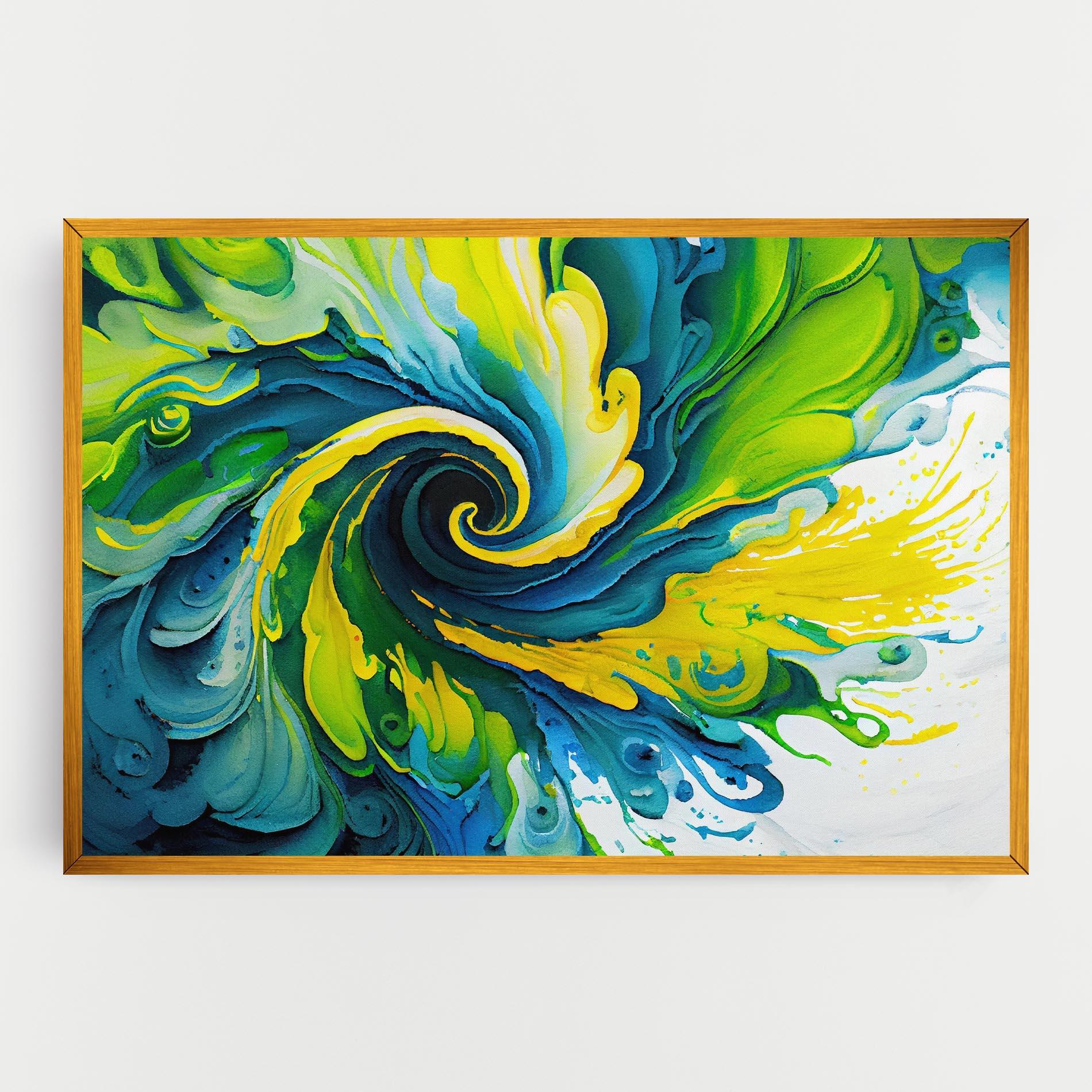 Tablou Canvas Yellow Green Spiral mockup 0