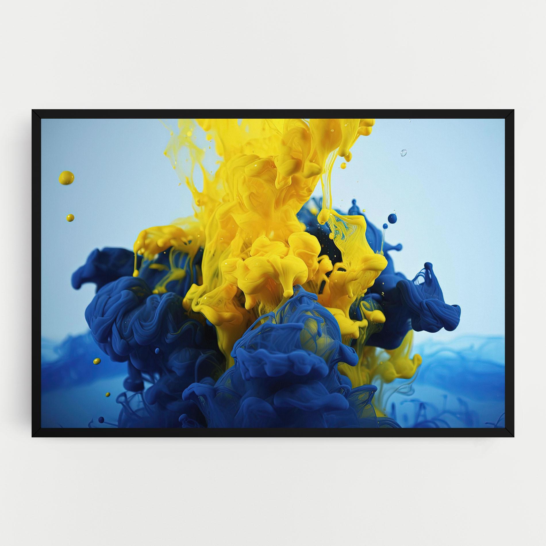 Tablou Canvas Blue Yellow Smoke mockup 0