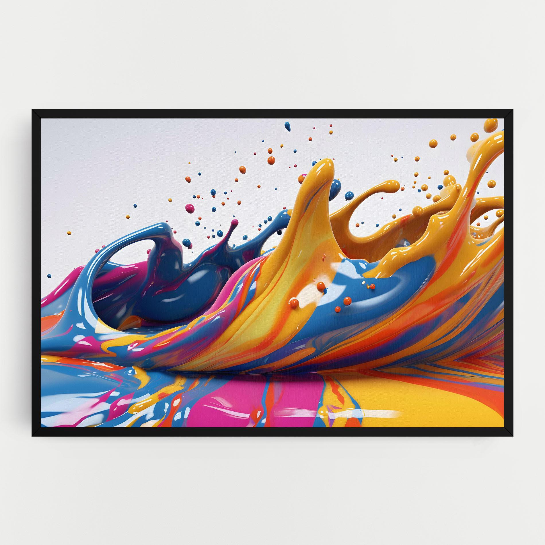 Tablou Canvas Colorful Liquid Yellow Splash mockup 0