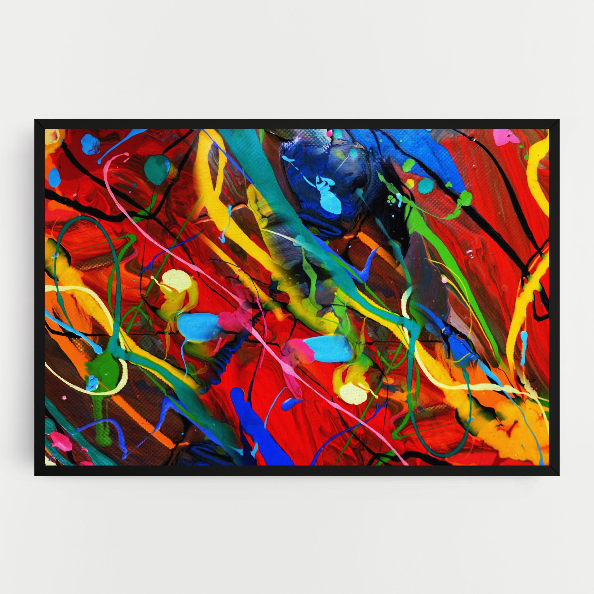 Tablou Canvas Hand Draw Red Painting mockup 0