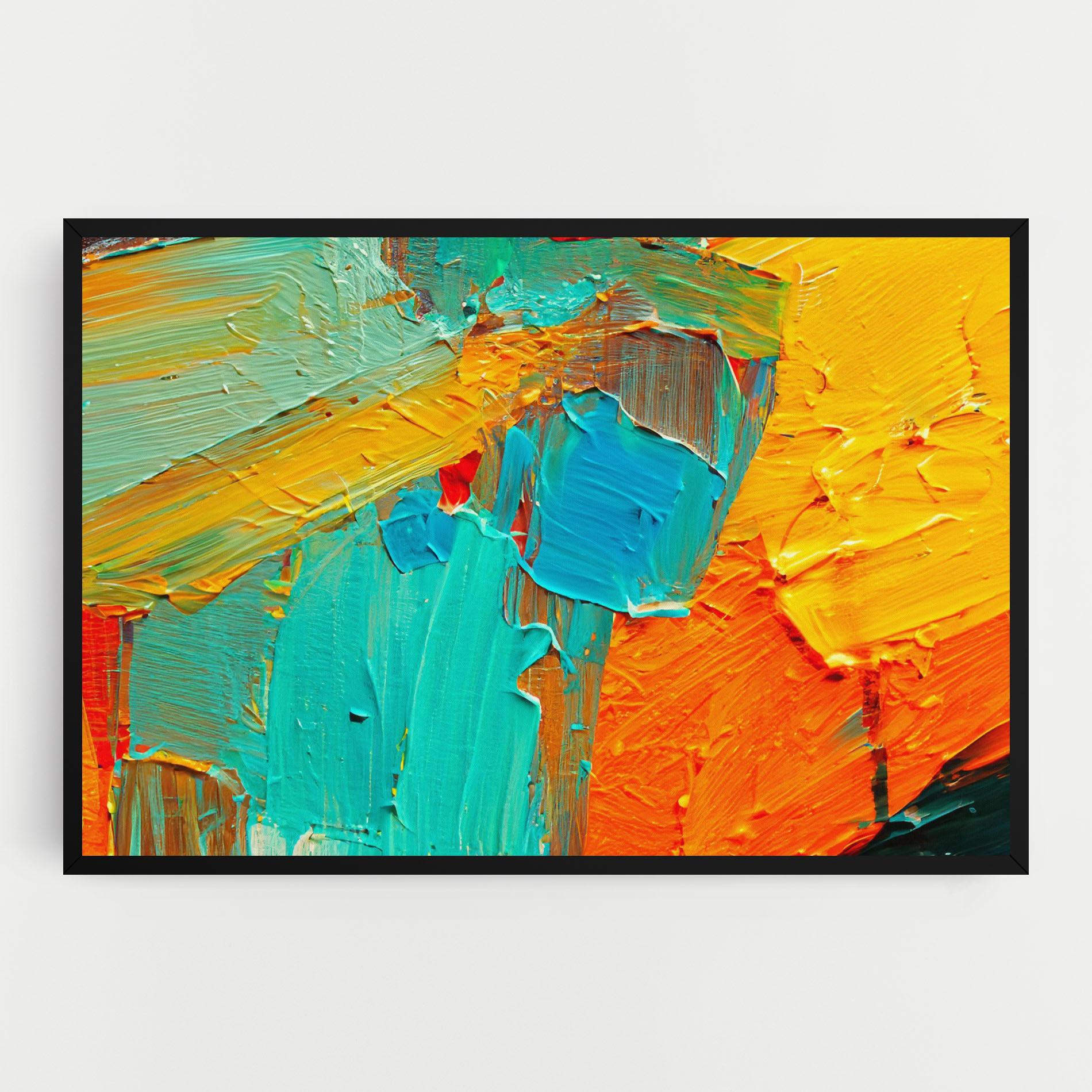 Tablou Canvas Orange Blue Painting mockup 0