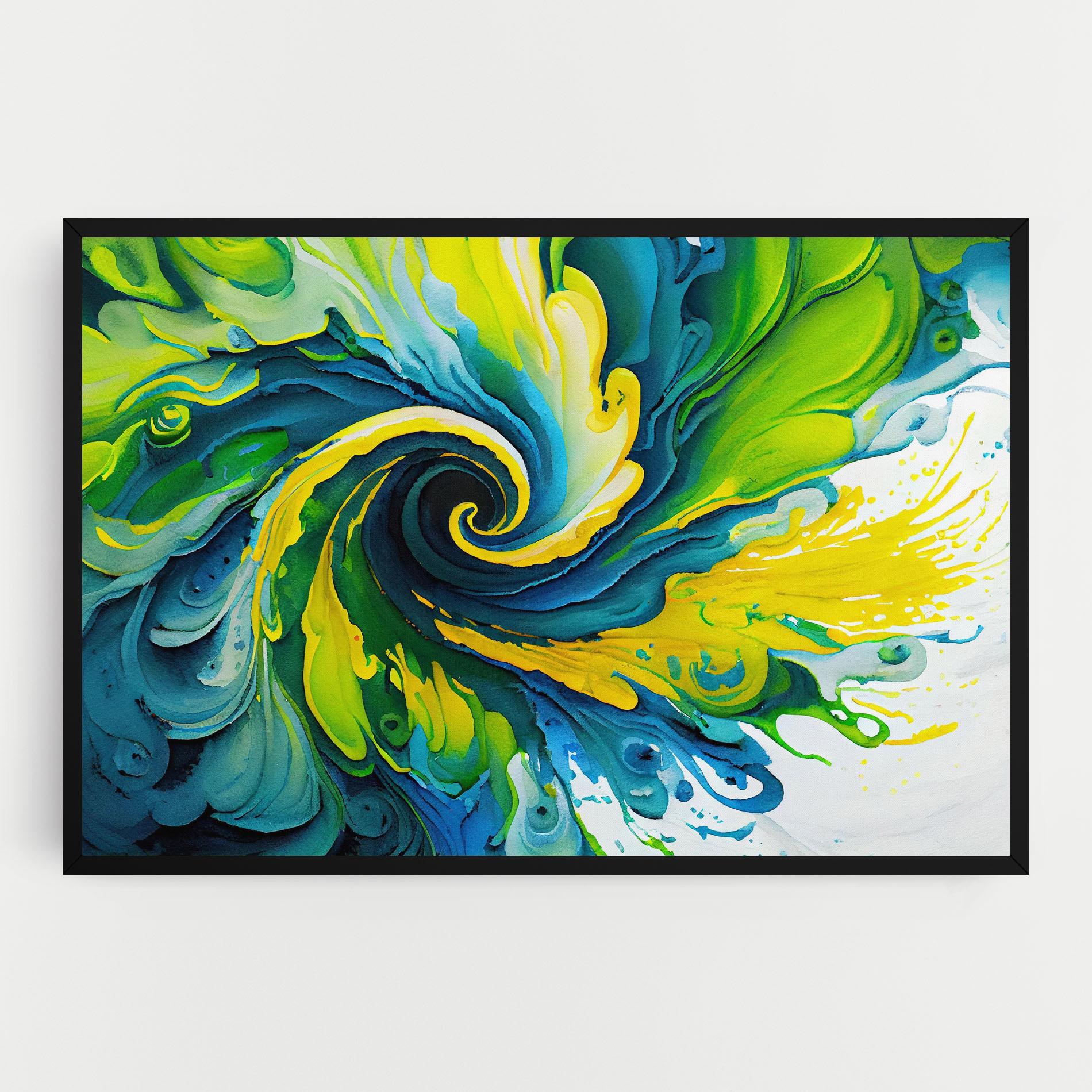 Tablou Canvas Yellow Green Spiral mockup 0