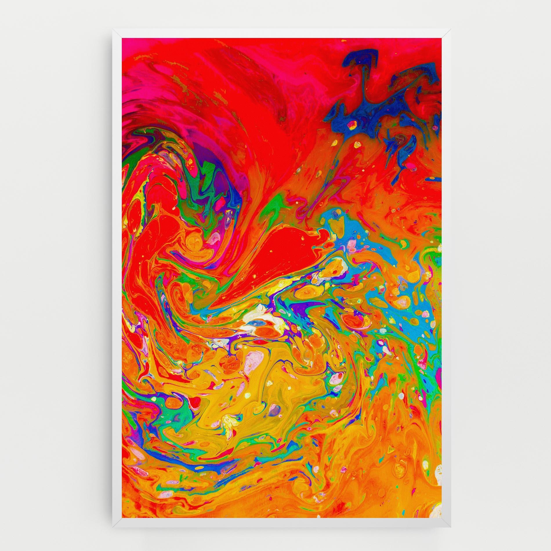 Tablou Canvas Marbling Orange Art mockup 0