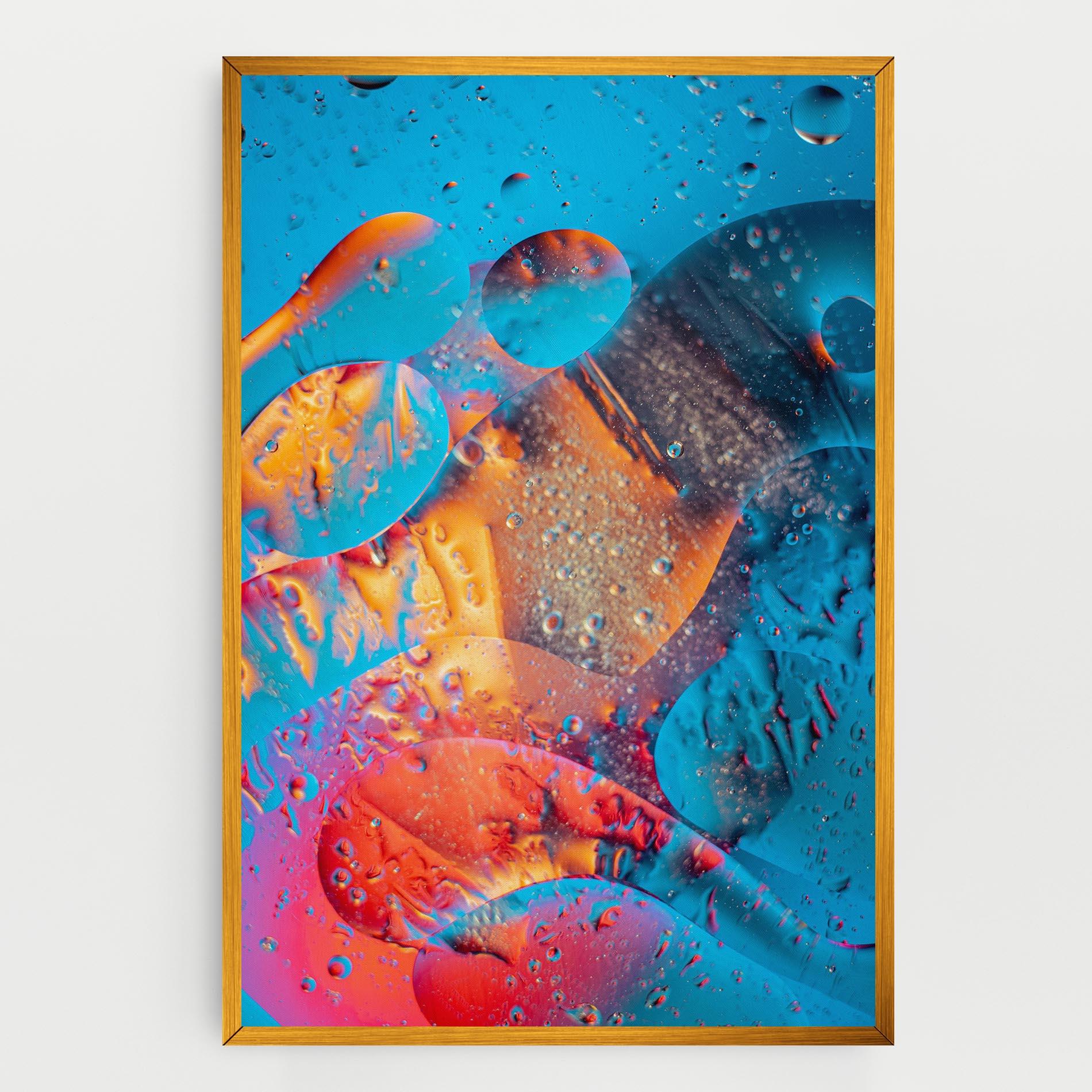 Tablou Canvas Blue Orange Drops mockup 0