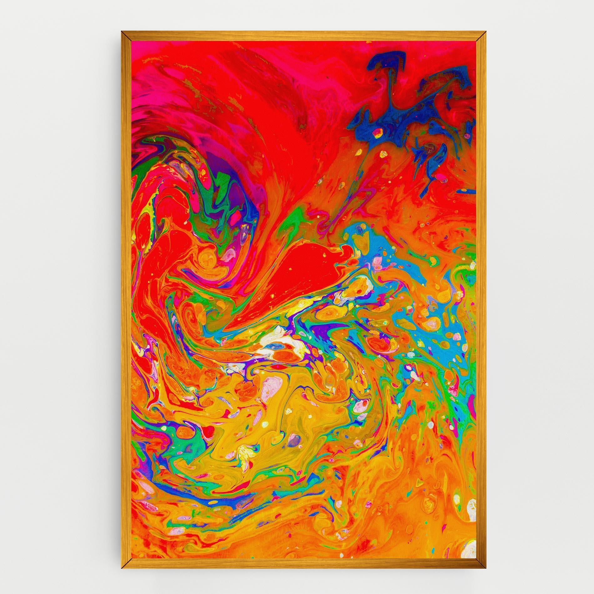 Tablou Canvas Marbling Orange Art mockup 0