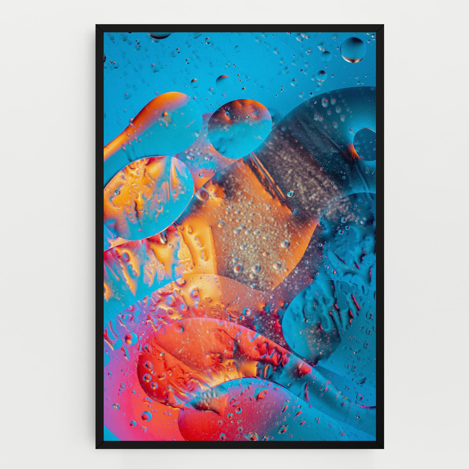 Tablou Canvas Blue Orange Drops mockup 0