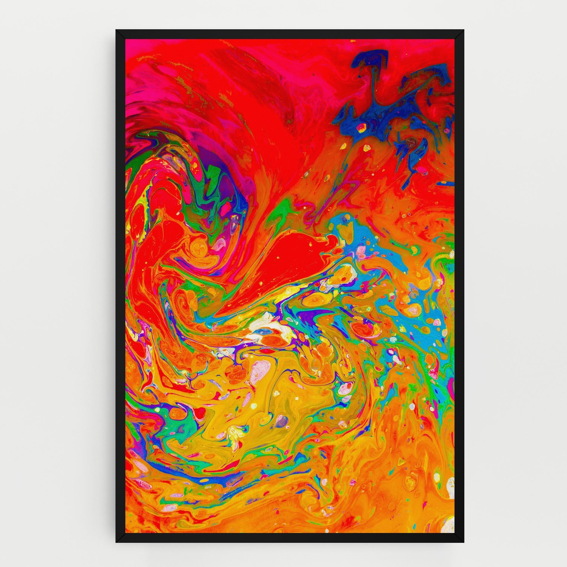 Tablou Canvas Marbling Orange Art mockup 0