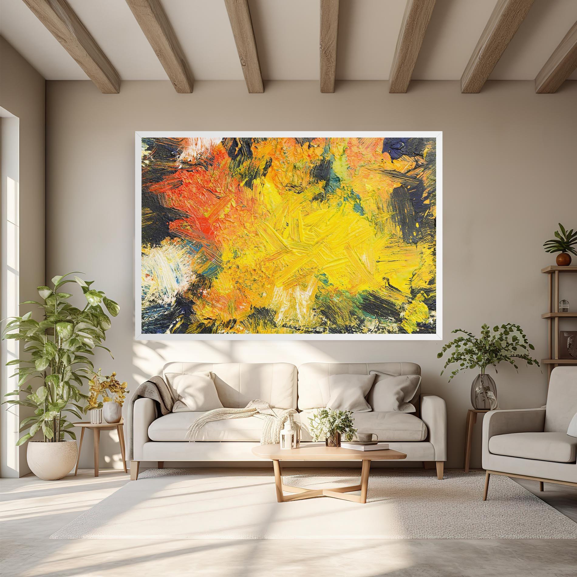 Tablou Canvas Artistic Yellow Painting mockup 6