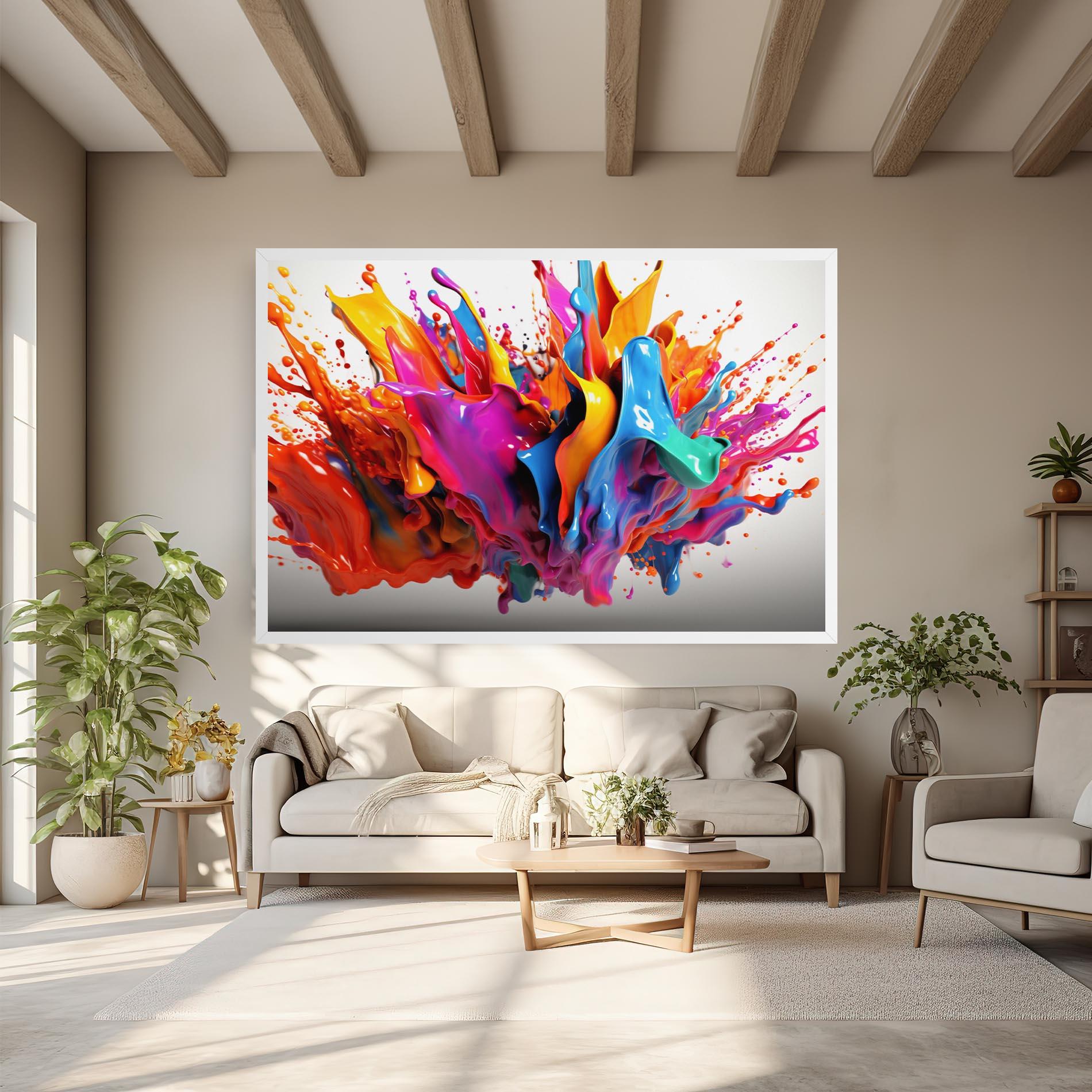 Tablou Canvas Blue Yellow Splash mockup 6