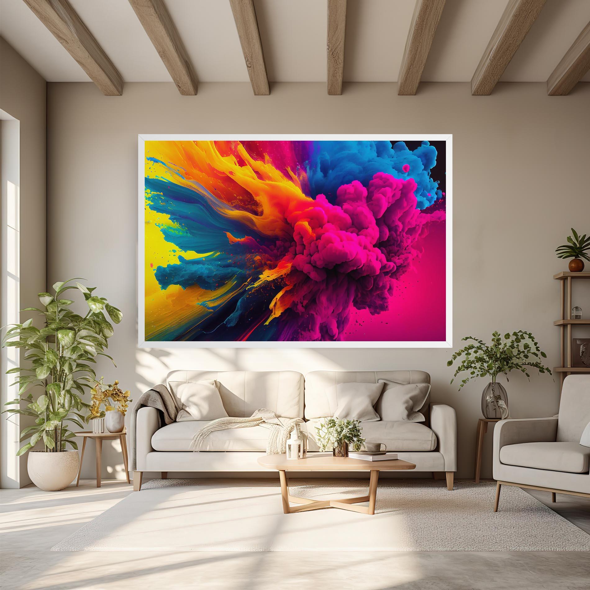 Tablou Canvas Colorful Paint Explosion mockup 6