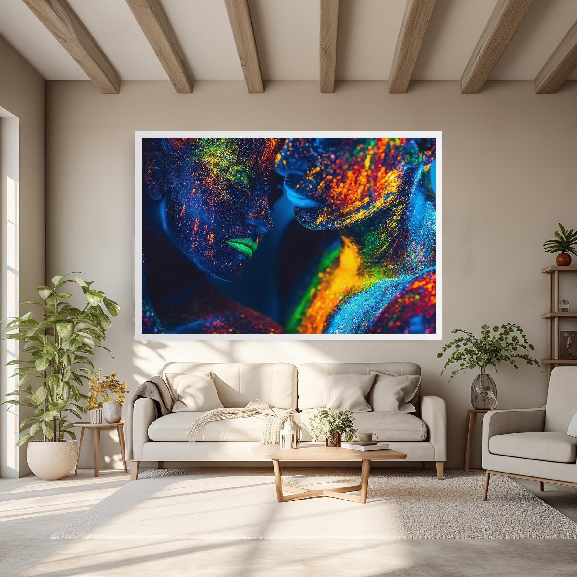 Tablou Canvas Fluorescent Green Lips mockup 6