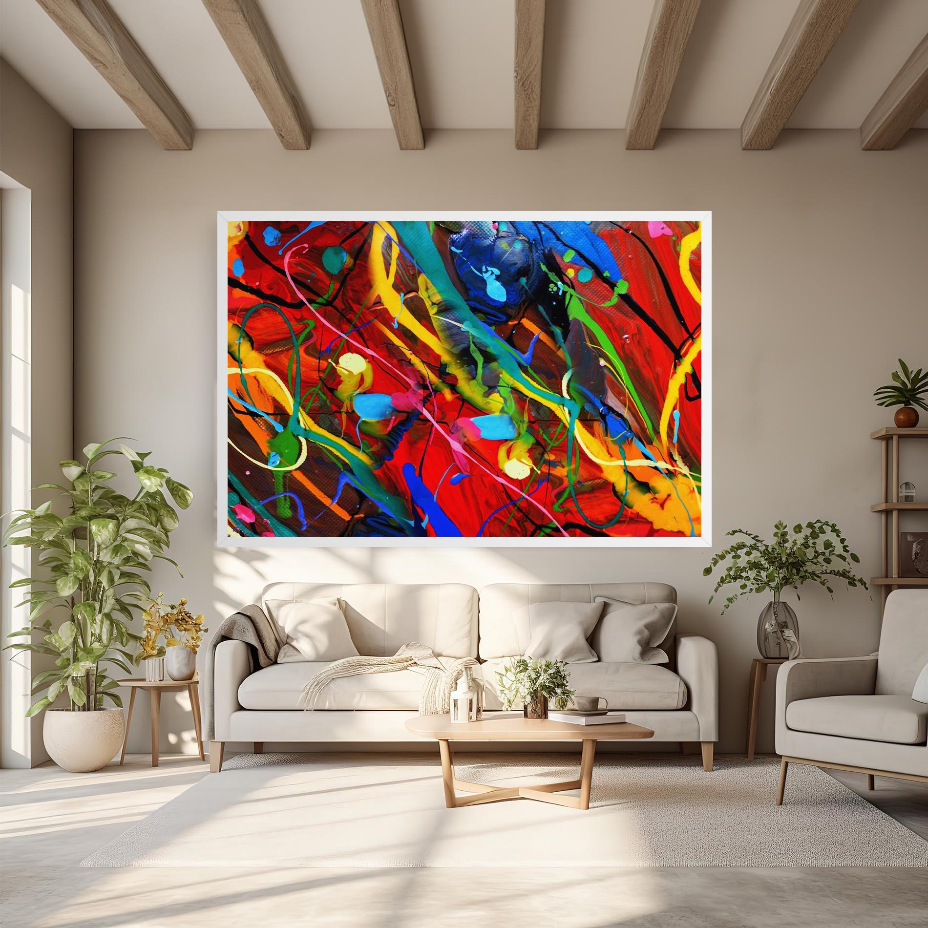 Tablou Canvas Hand Draw Red Painting mockup 6