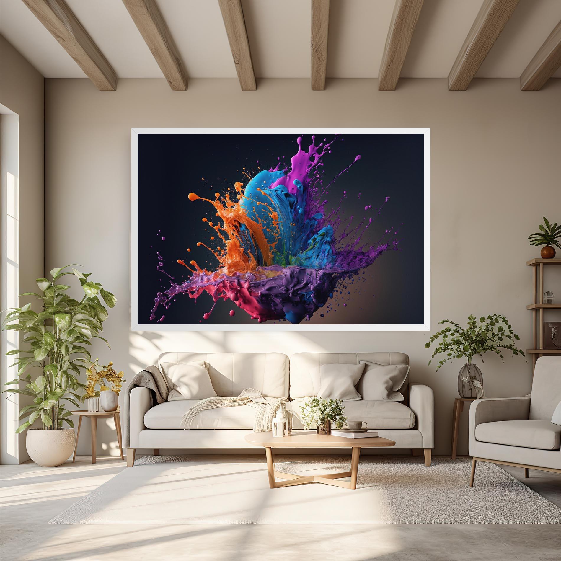 Tablou Canvas Orange Paint Splash mockup 6