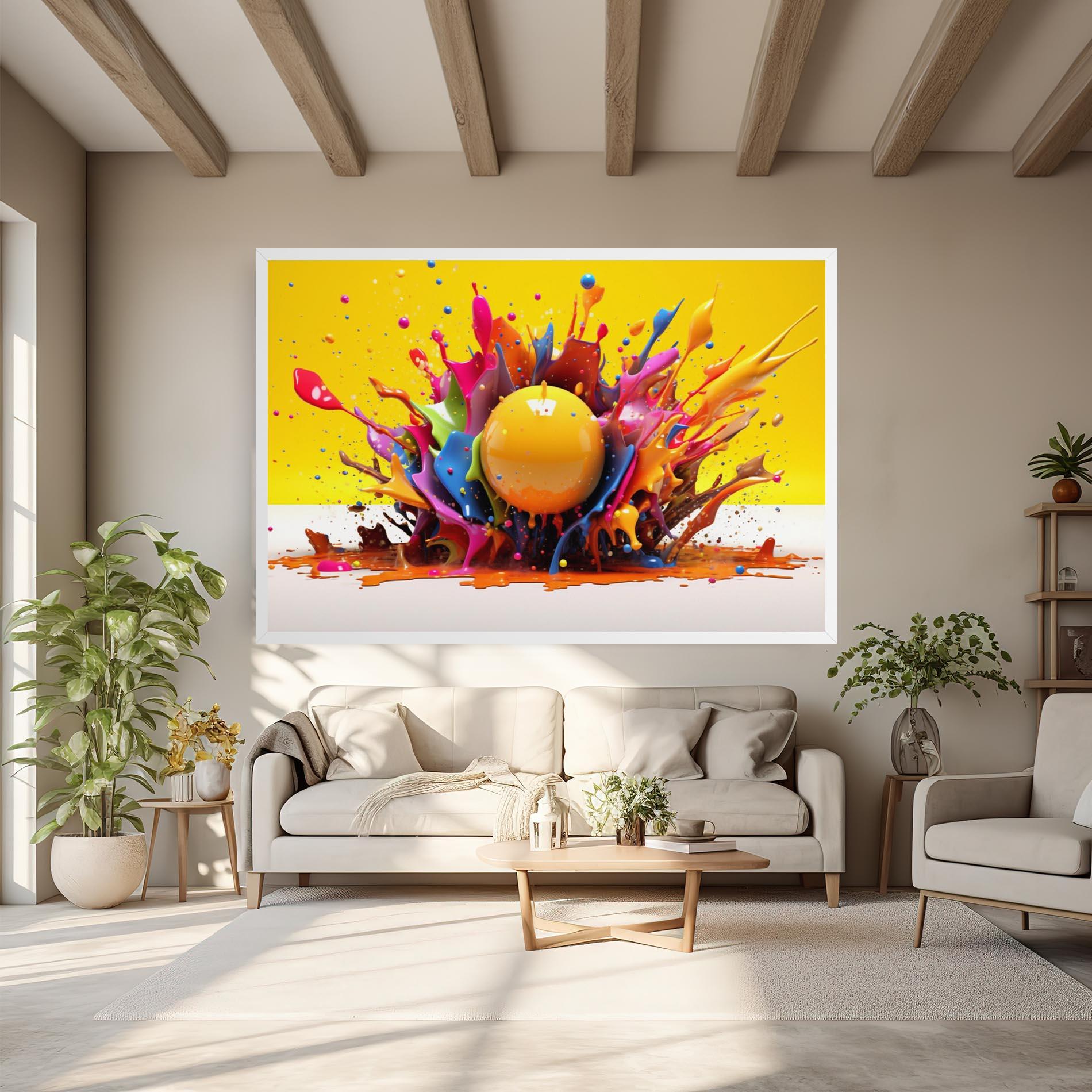Tablou Canvas Yellow Ball Splash mockup 6