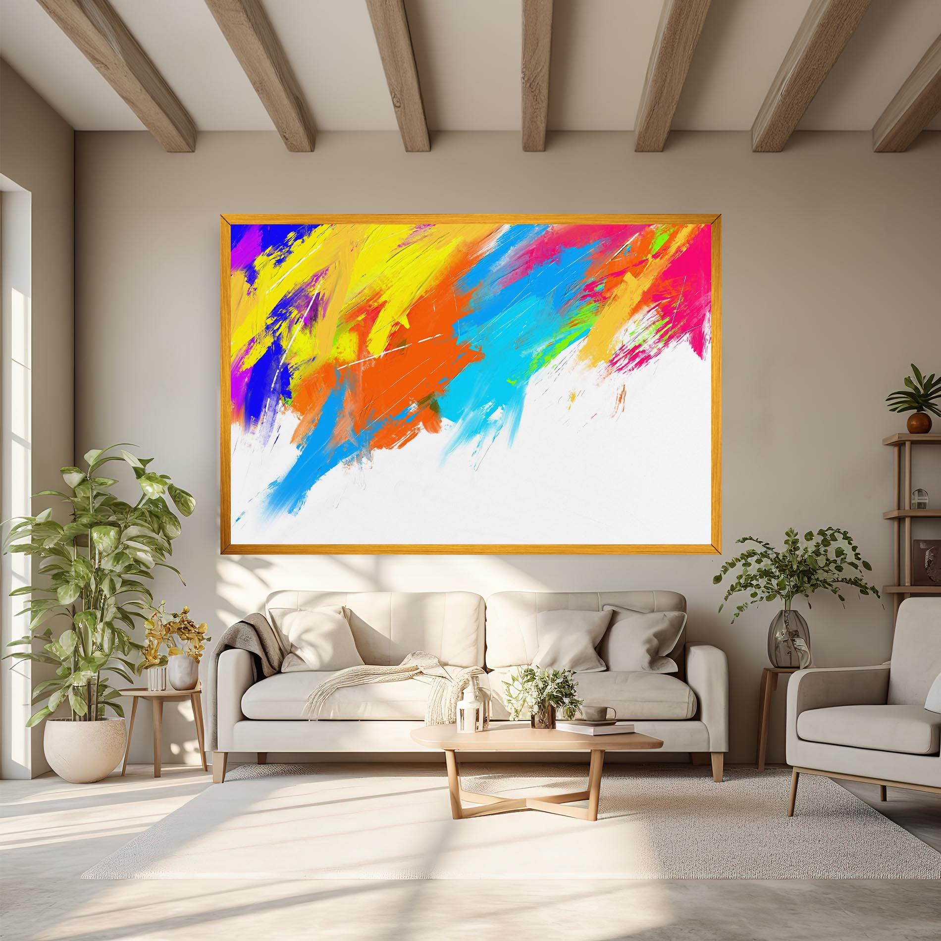 Tablou Canvas Abstract Blue Yellow mockup 6