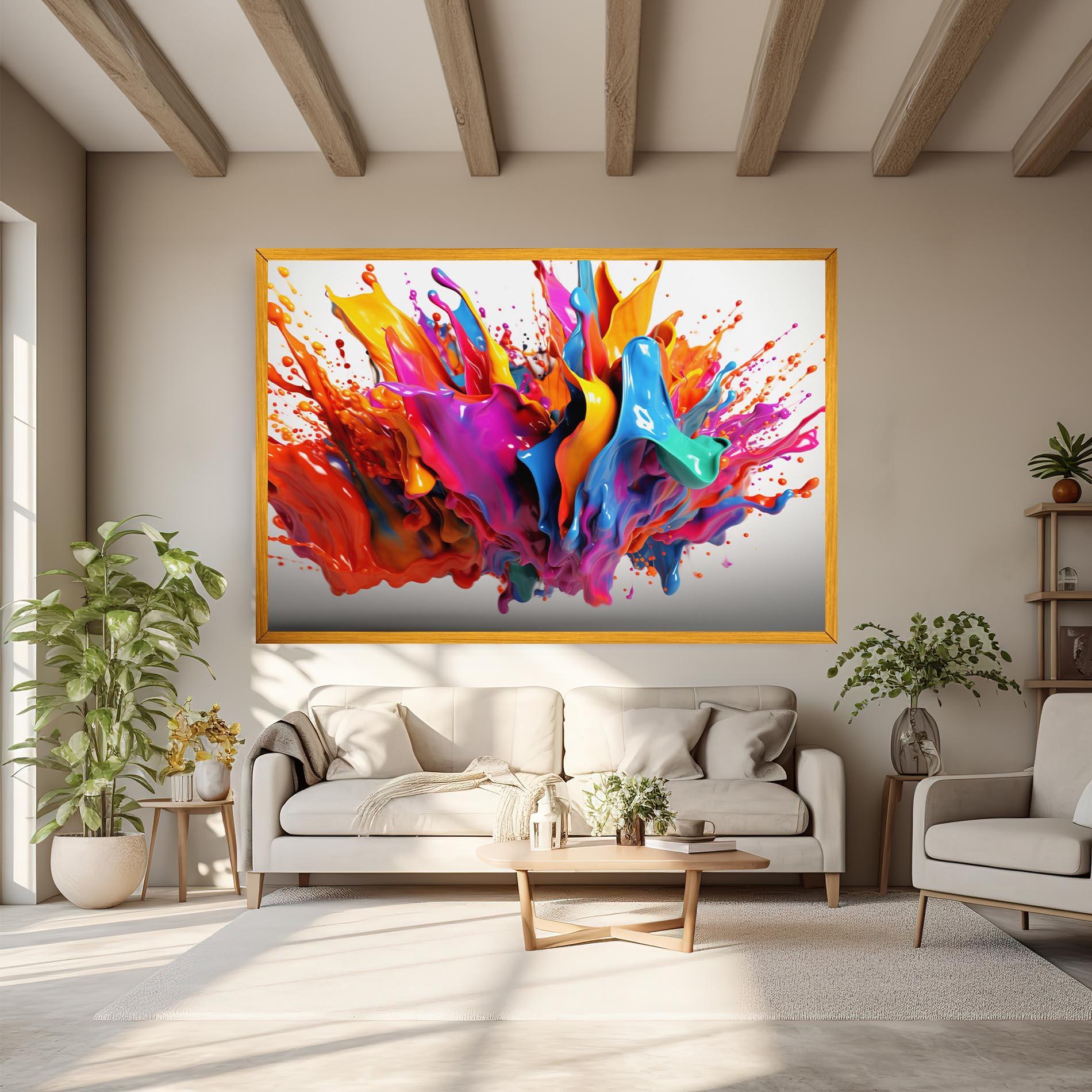 Tablou Canvas Blue Yellow Splash mockup 6