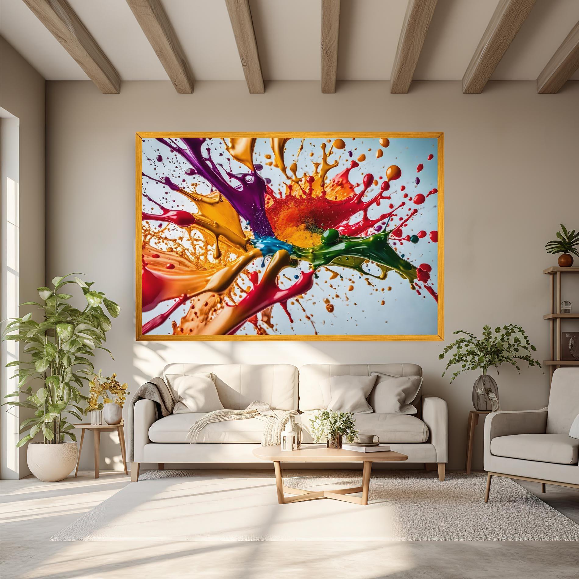 Tablou Canvas Colorful Yellow Rainbow mockup 6